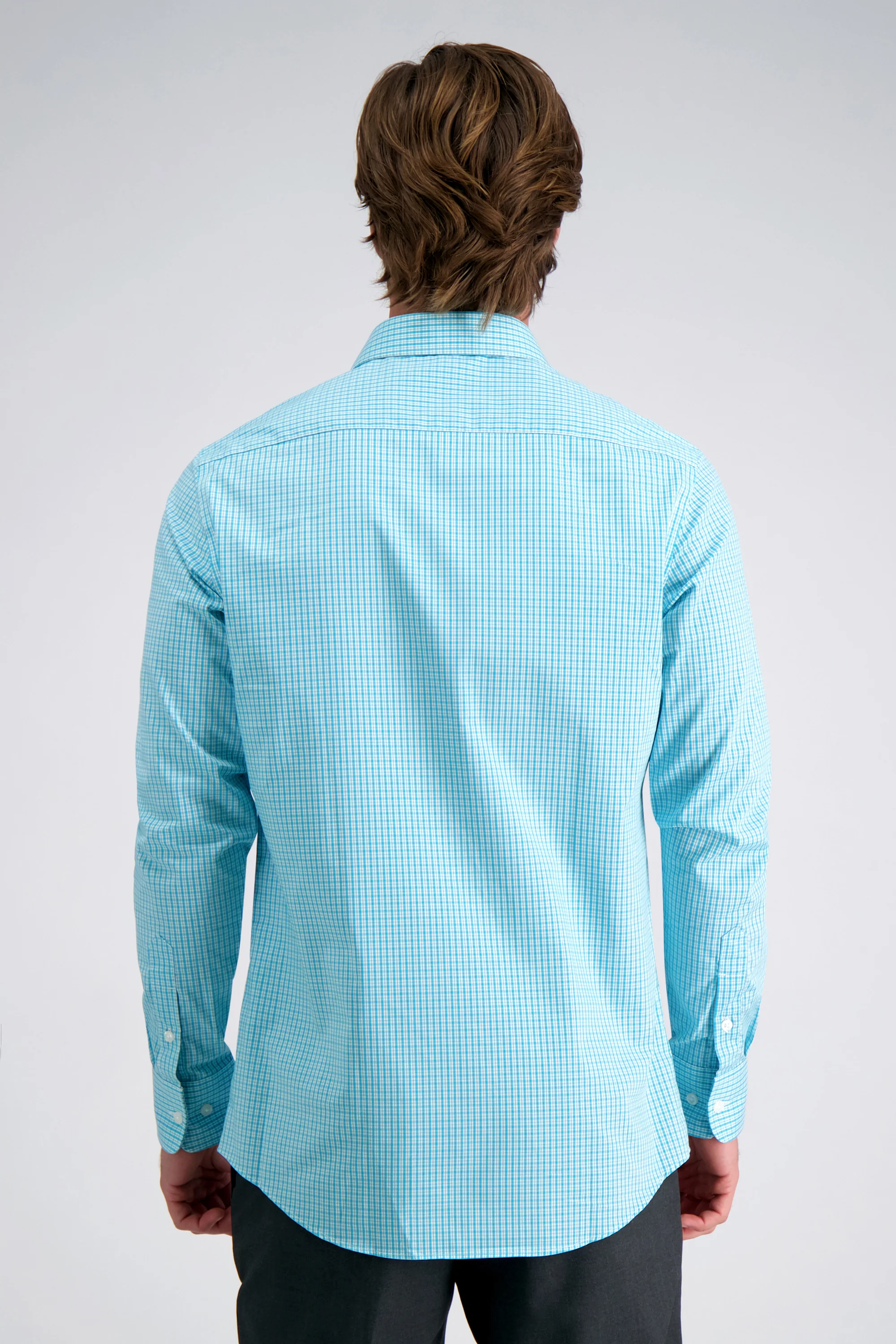 Aqua Plaid Premium Comfort Dress Shirt - Image 2