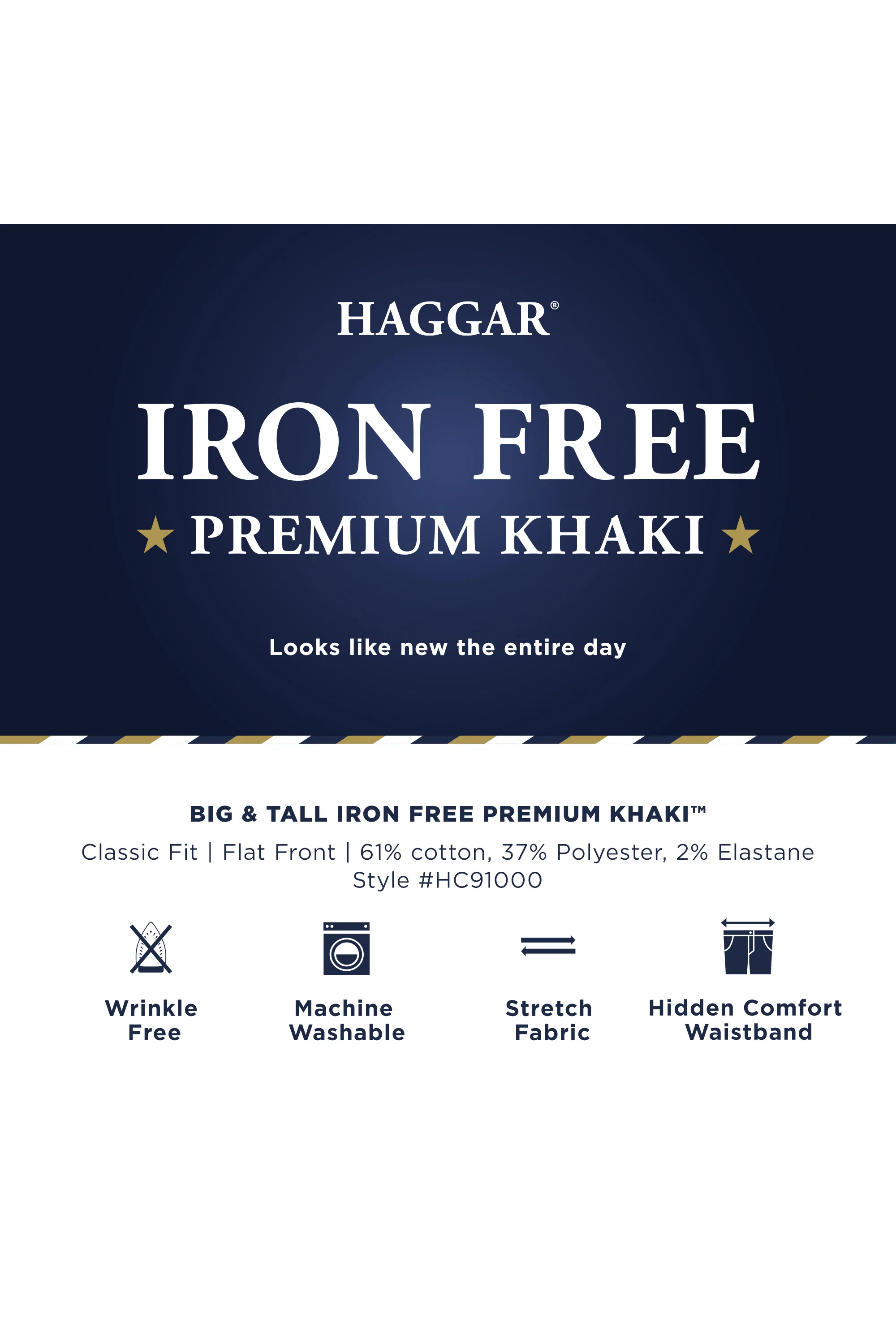 Big & Tall Iron Free Premium Khaki - Image 11