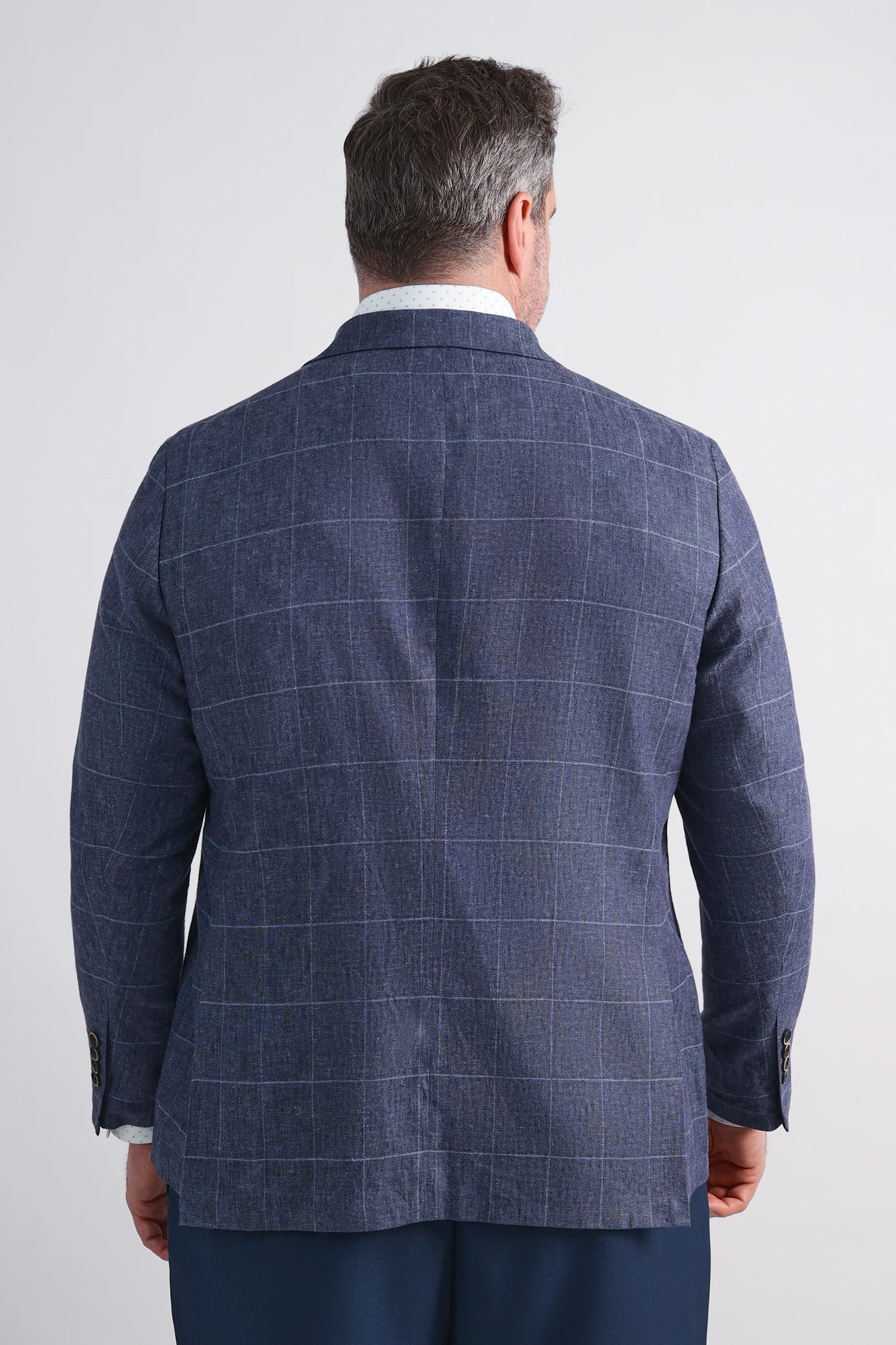 Big & Tall J.M. Haggar Plaid Windowpane Linen Sport Coat - Image 2