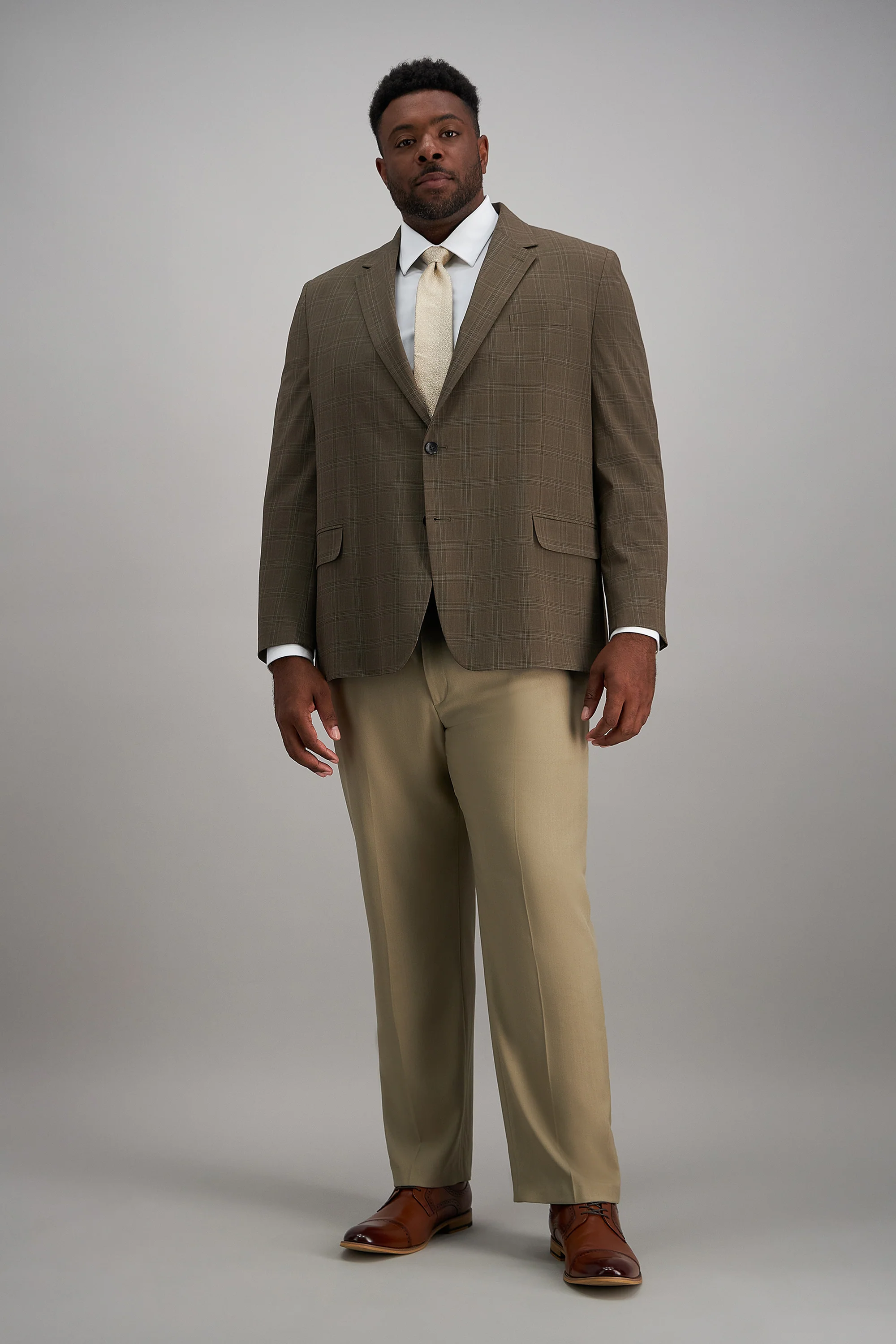 Big & Tall J.M Haggar Plaid Windowpane Sport Coat - Image 3