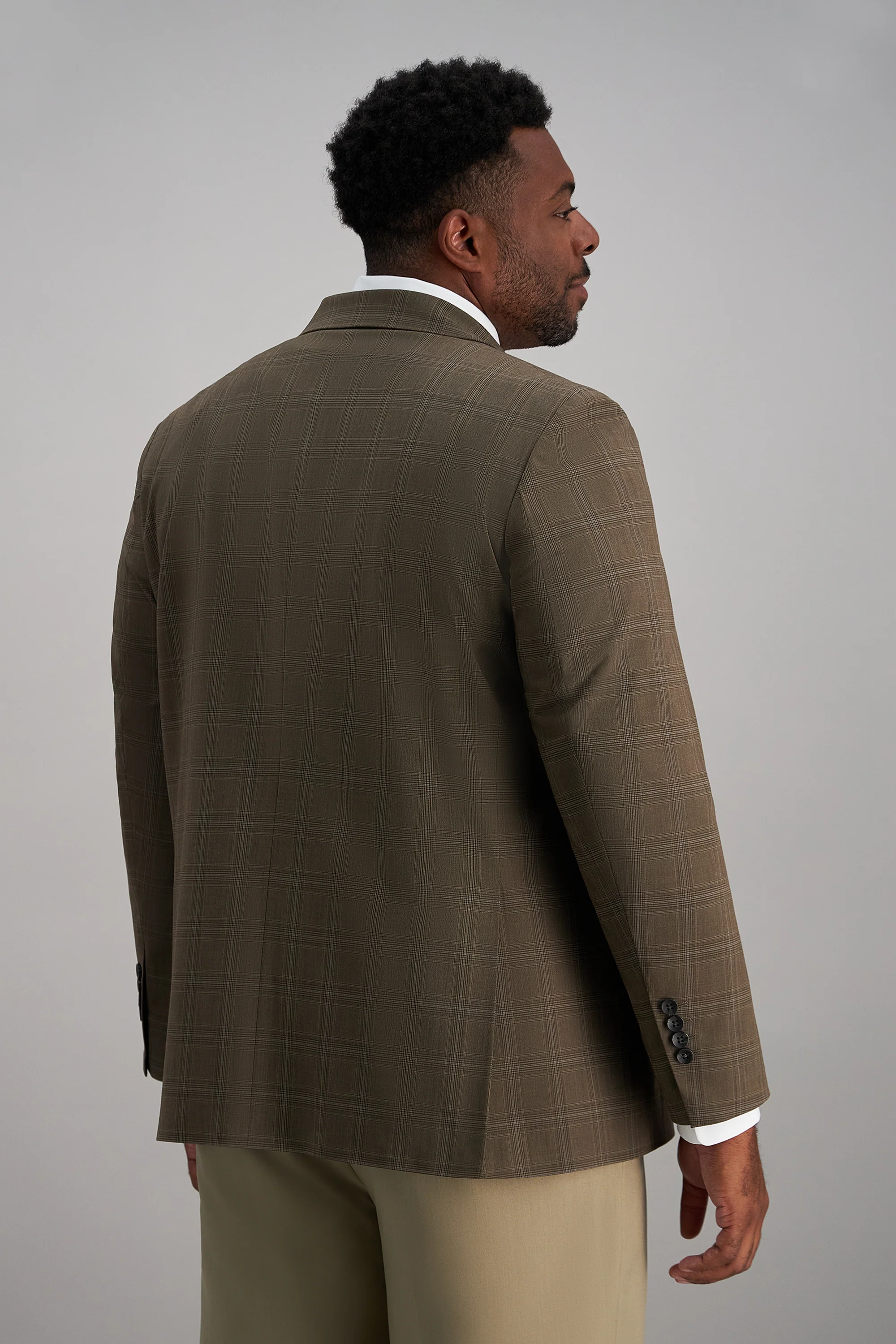 Big & Tall J.M Haggar Plaid Windowpane Sport Coat - Image 4