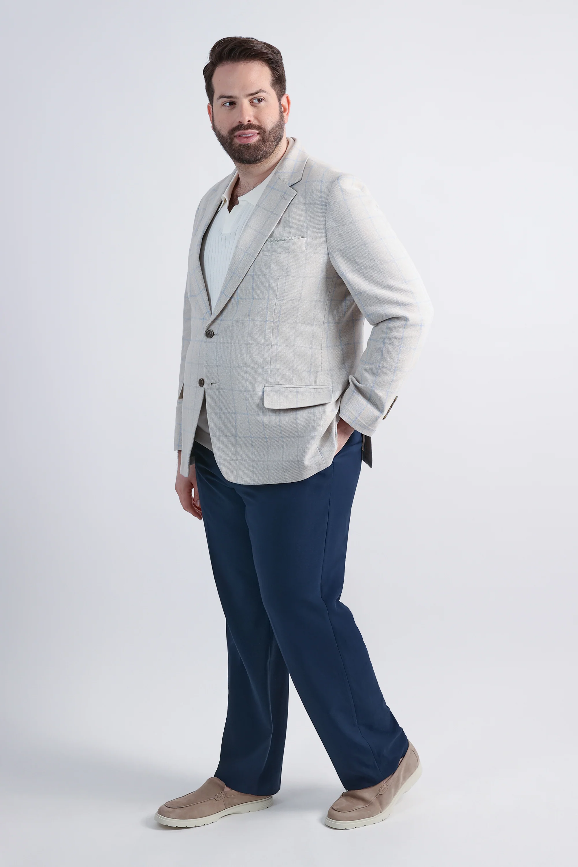 Big & Tall J.M. Haggar Plaid Windowpane Sport Coat - Image 3