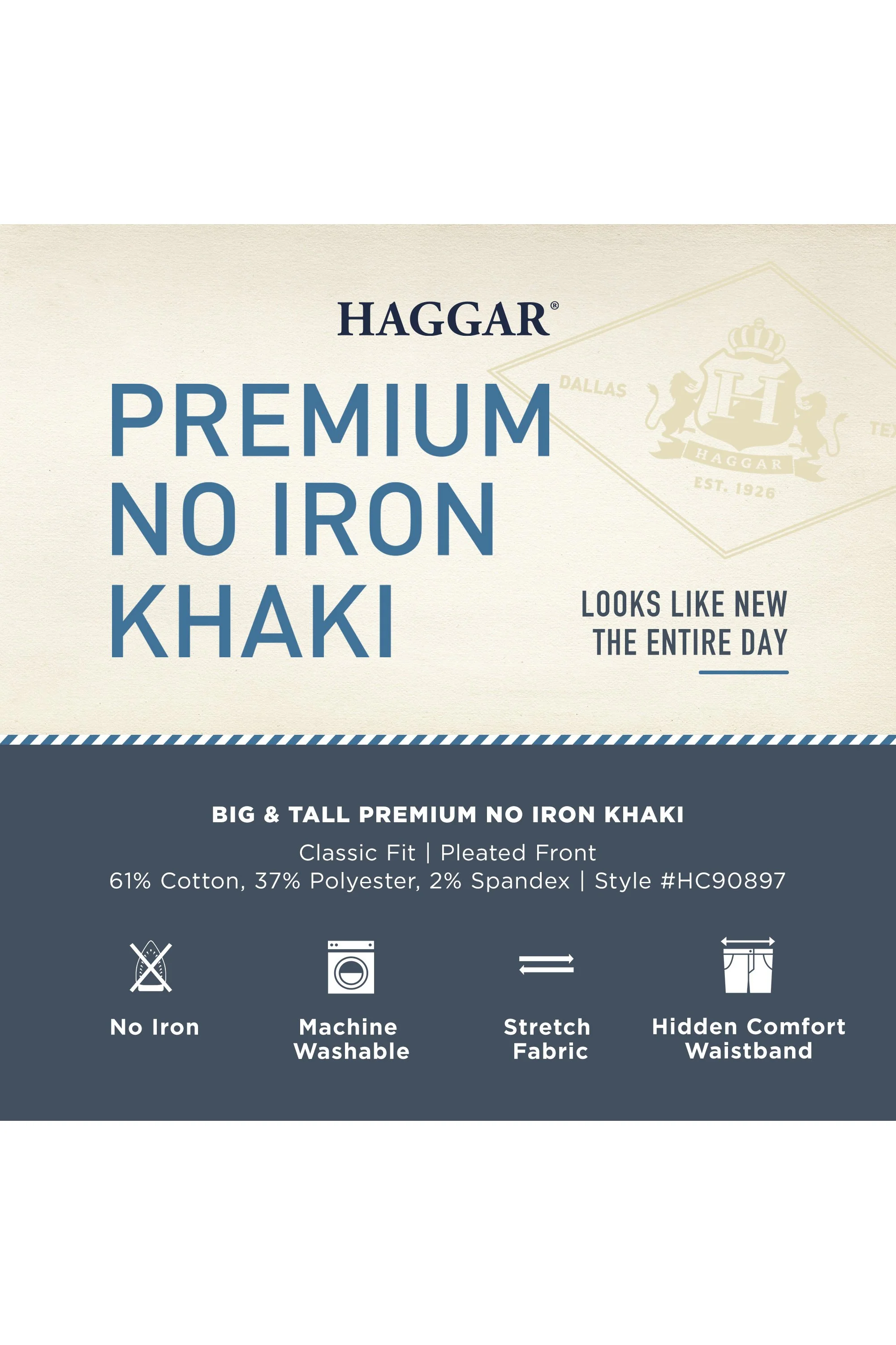 Big & Tall Premium No Iron Khaki - Image 10