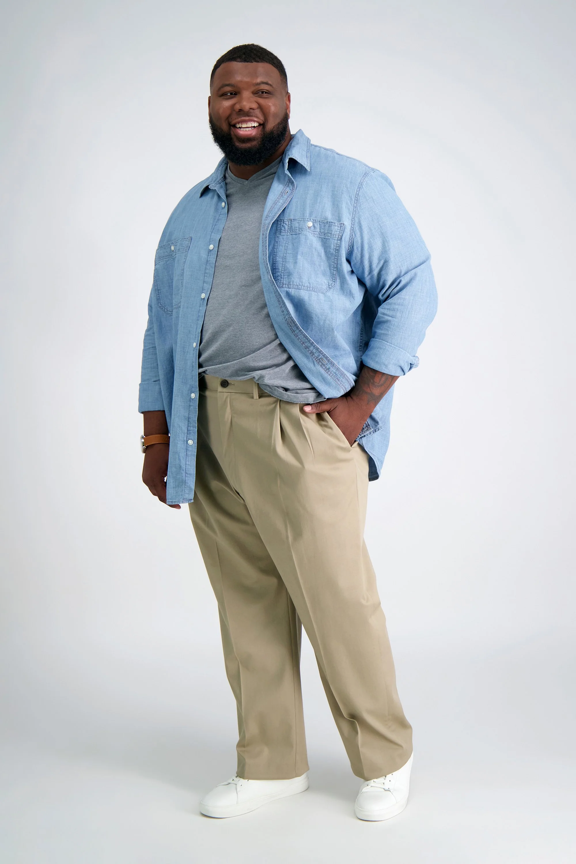 Big & Tall Premium No Iron Khaki - Image 21