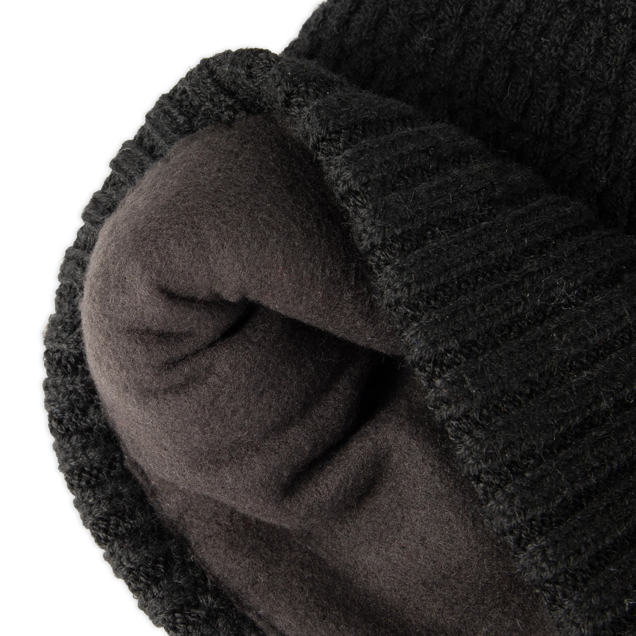 Heathered Micro Cable Crown Beanie - Black - Image 2