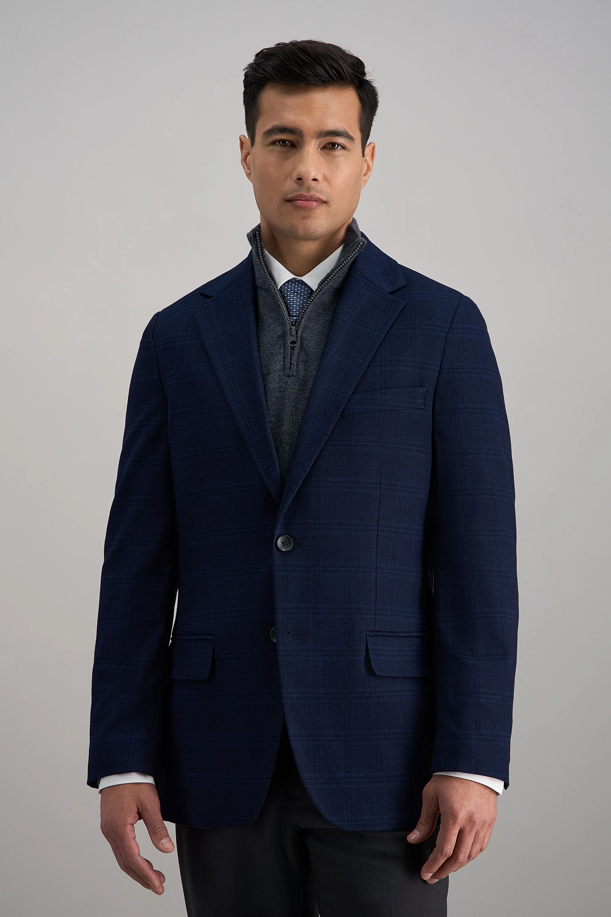 J.M. Haggar Large Tonal Plaid Sport Coat
