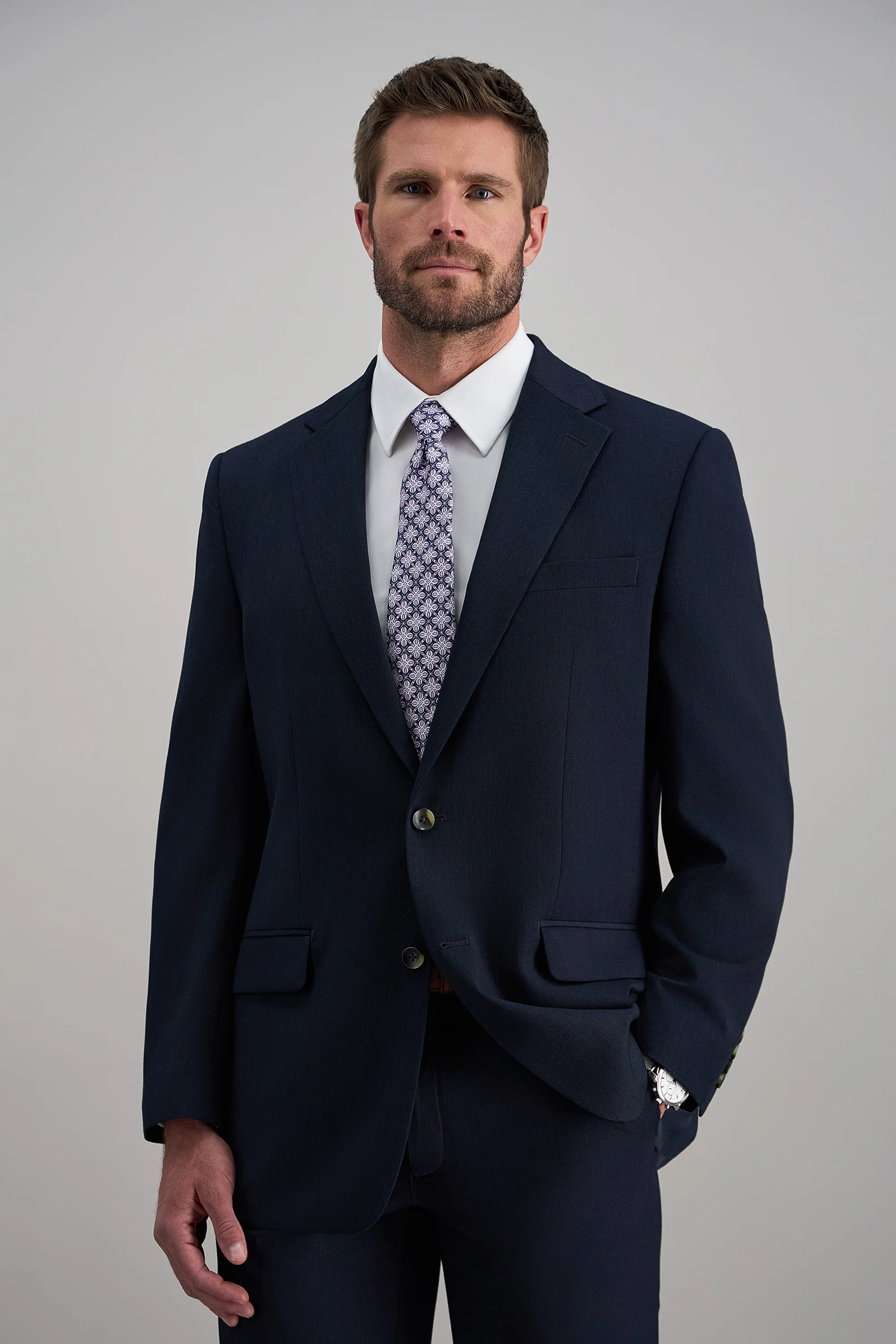 J.M. Haggar Micro Herringbone Suit Jacket - Image 3