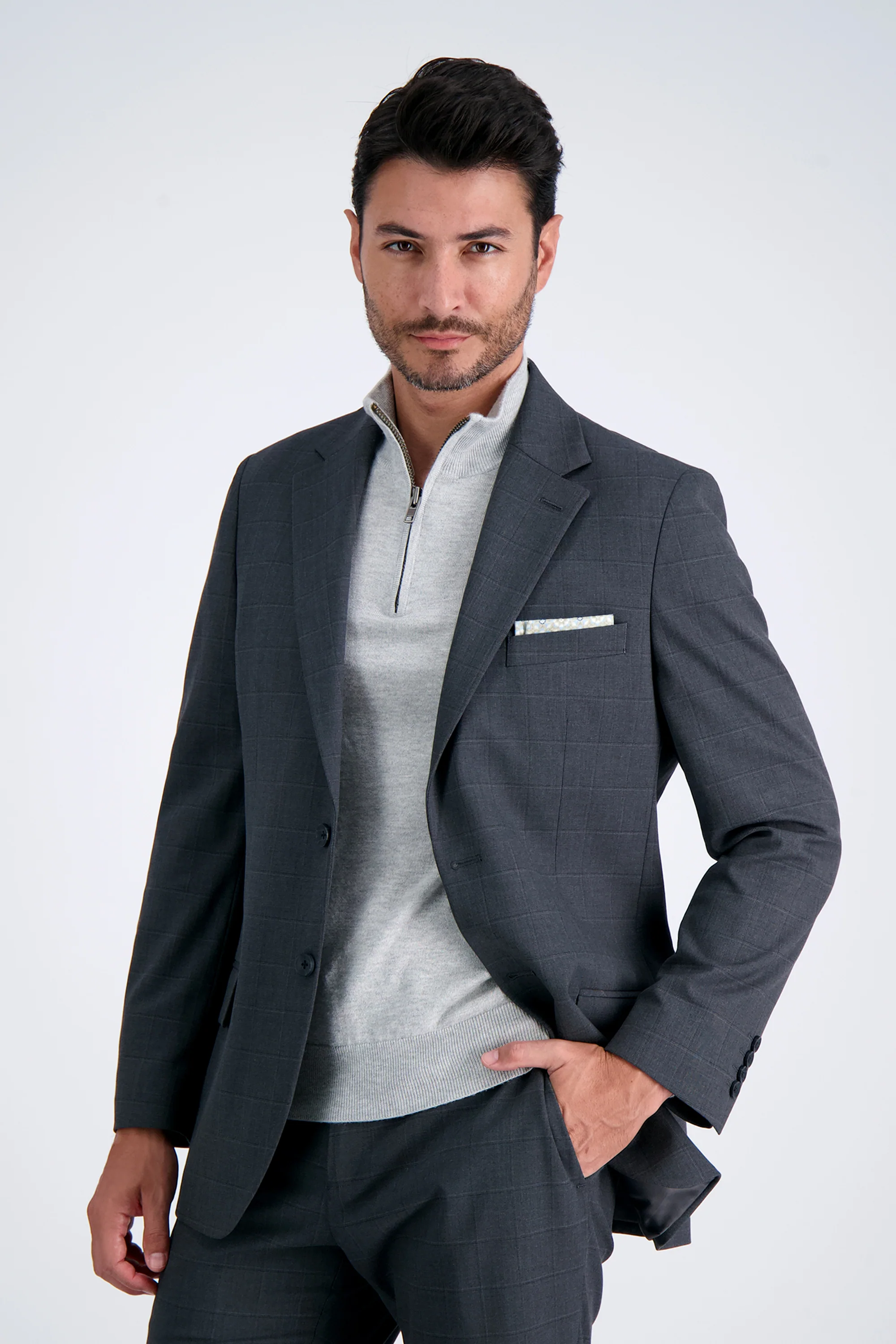 J.M. Haggar Windowpane Suit Jacket - Image 6