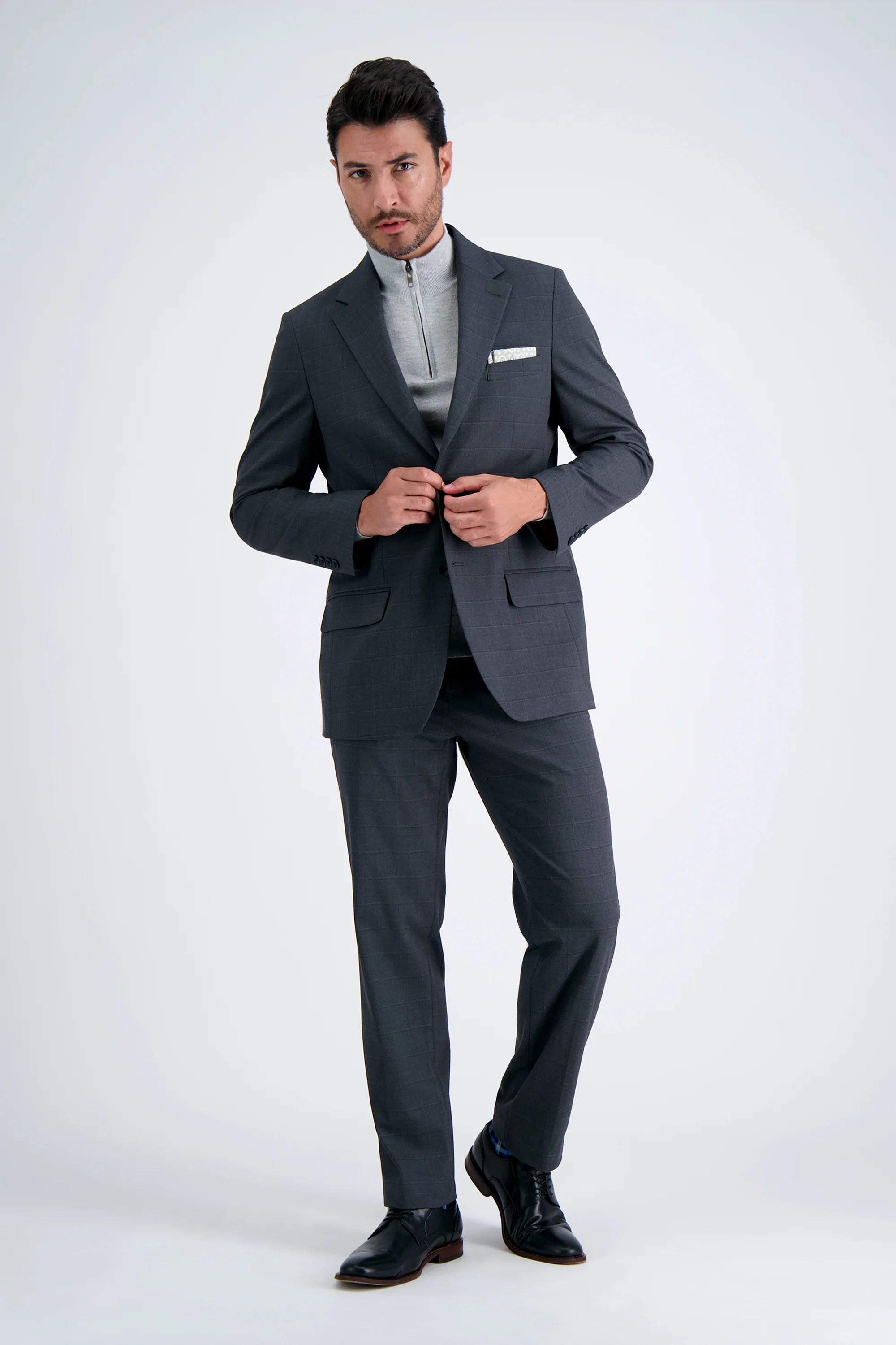 J.M. Haggar Windowpane Suit Jacket - Image 5