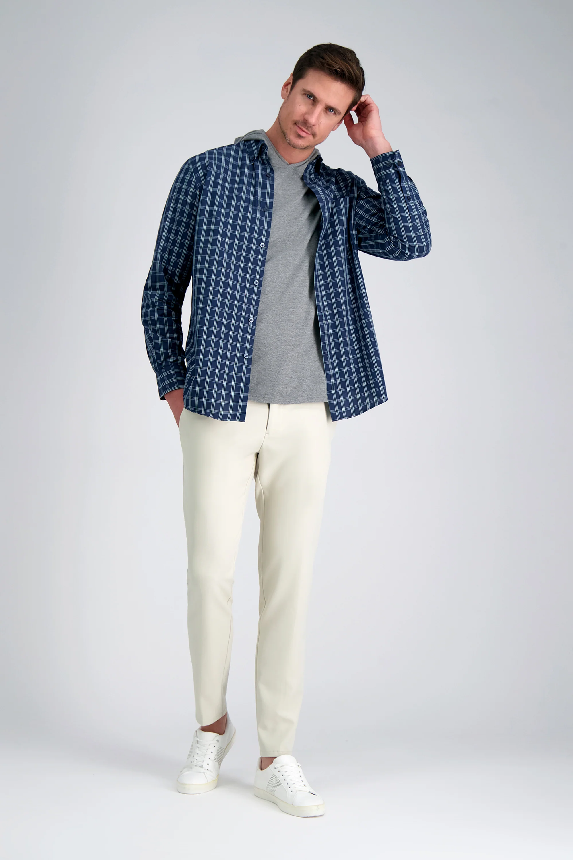 Life Khaki™ Long Sleeve Poplin Shirt - Navy - Image 2