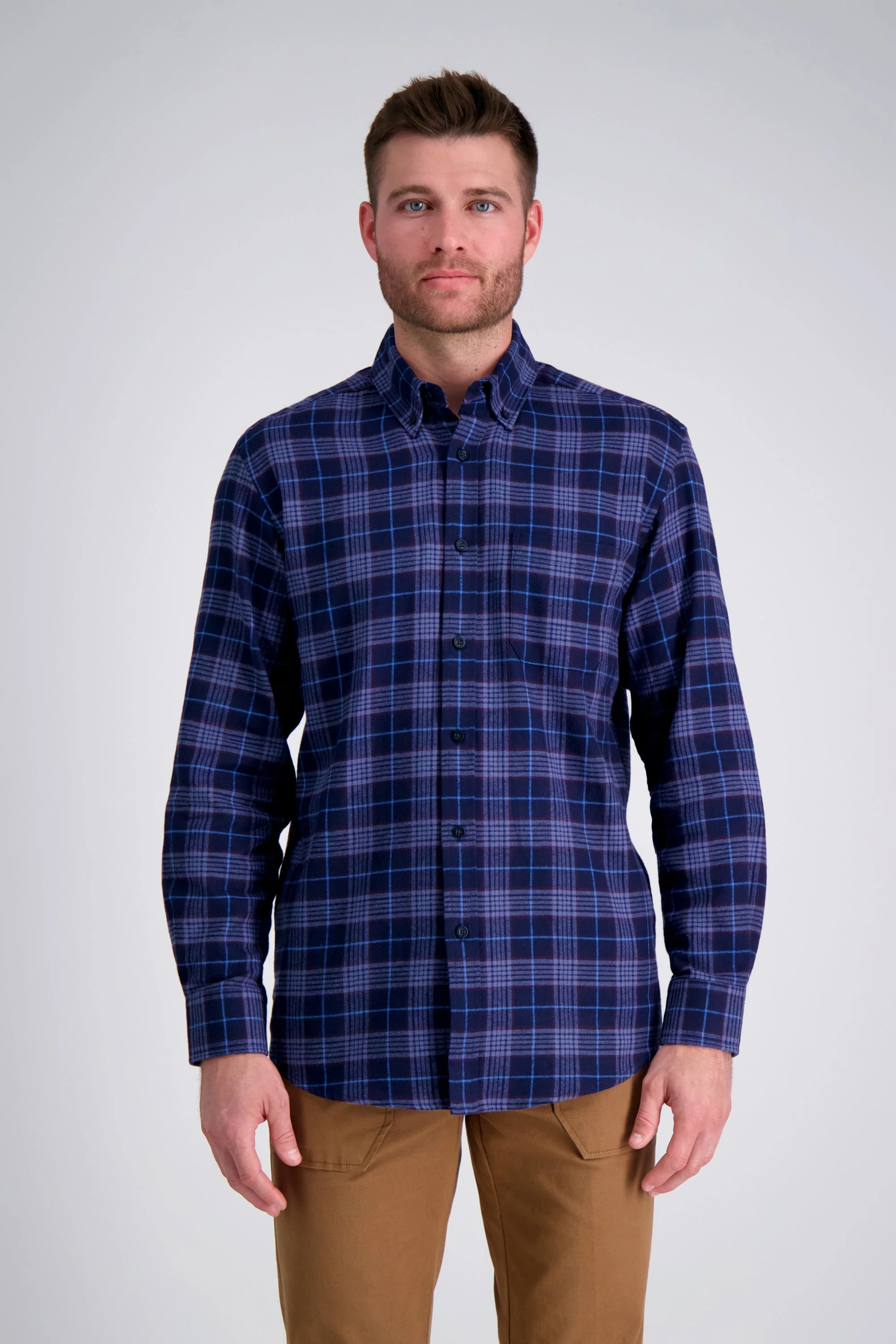 Long Sleeve Flannel Plaid Shirt - Image 5