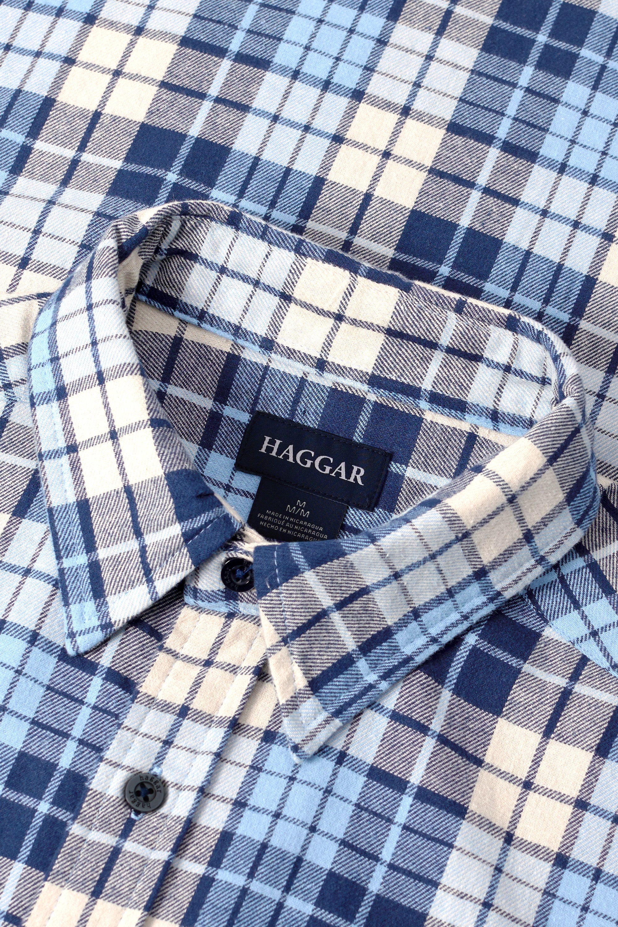 Long Sleeve Flannel Plaid Shirt - Blue - Image 3