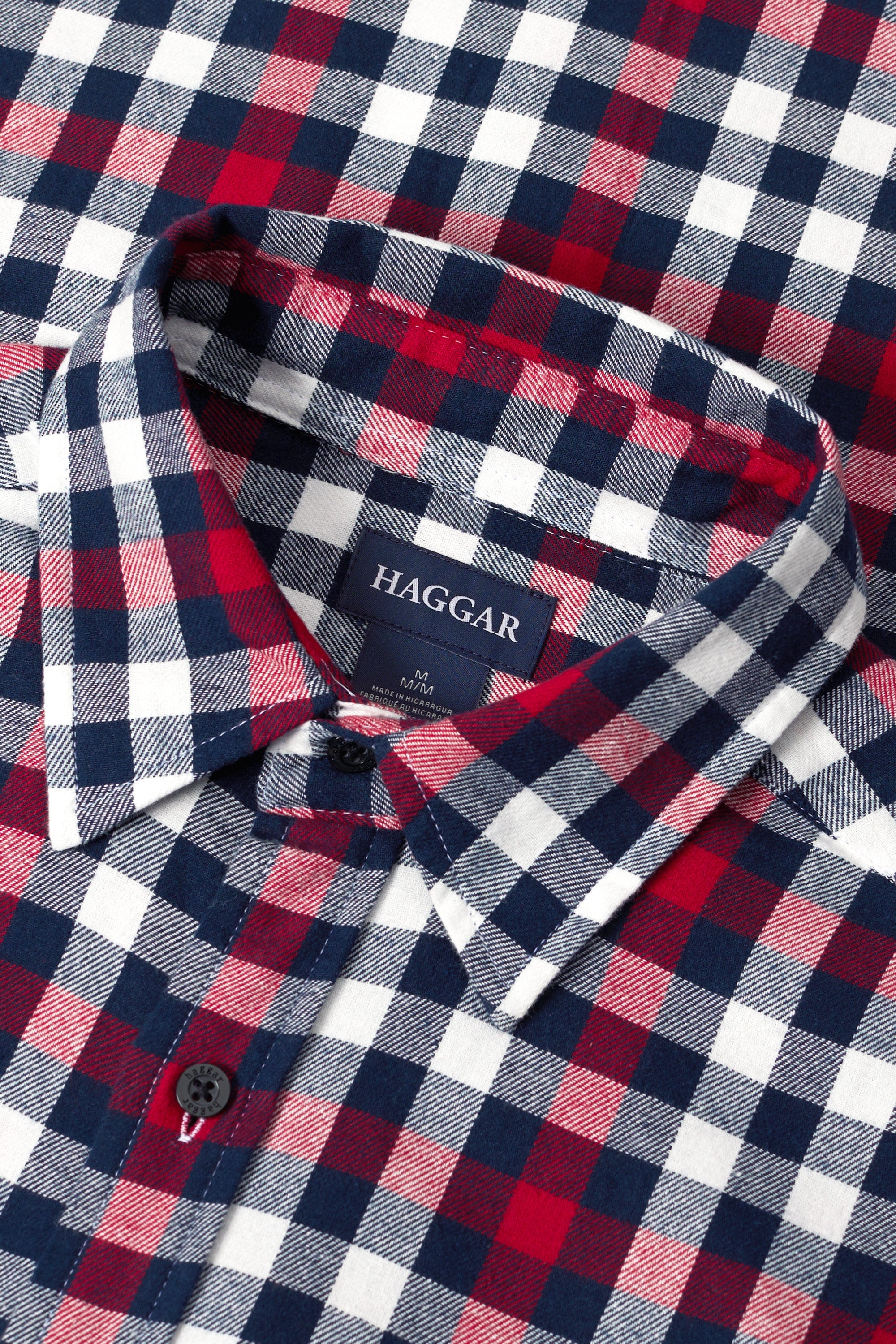 Long Sleeve Flannel Plaid Shirt - Brick - Image 4