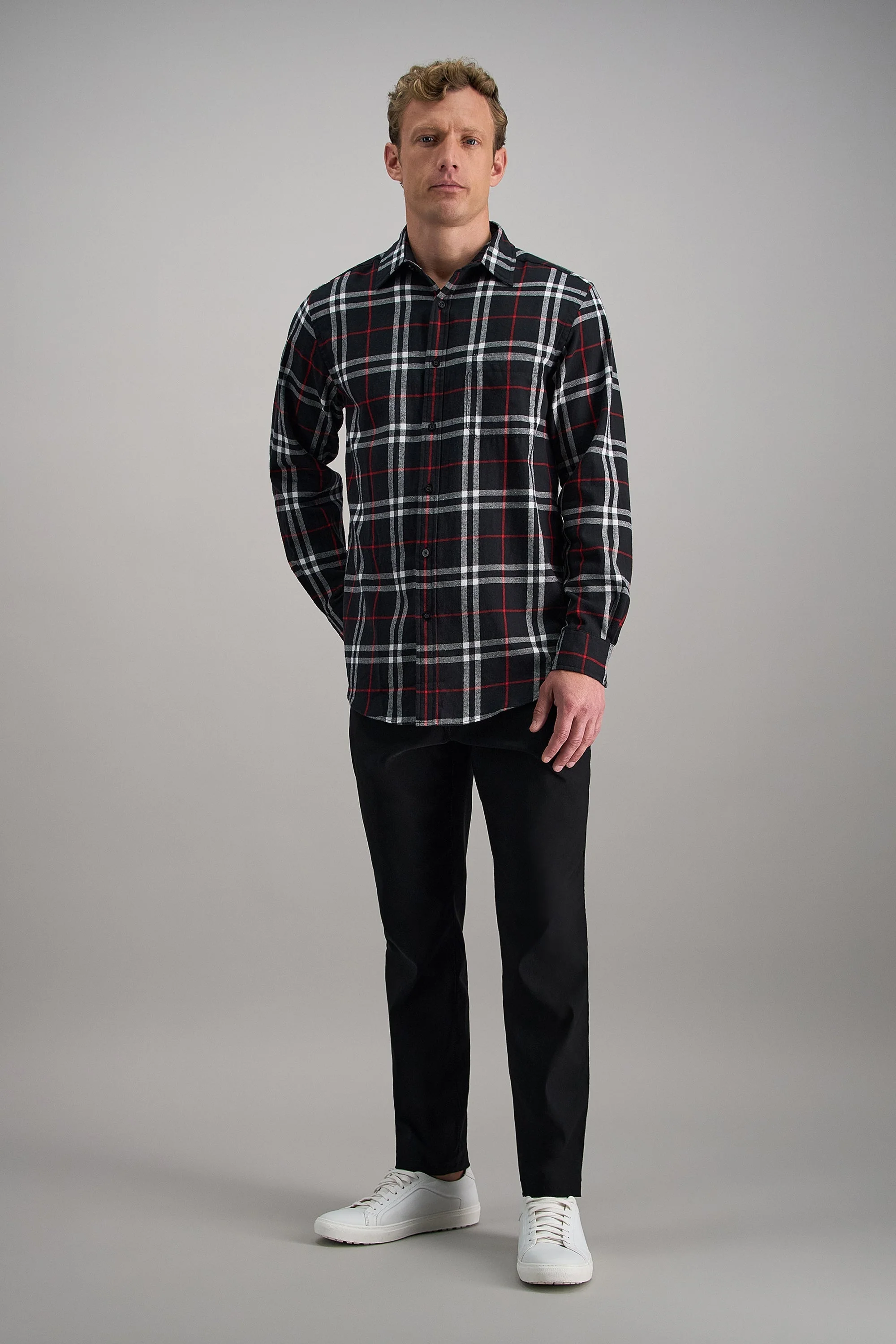 Long Sleeve Flannel Plaid Shirt - Image 3
