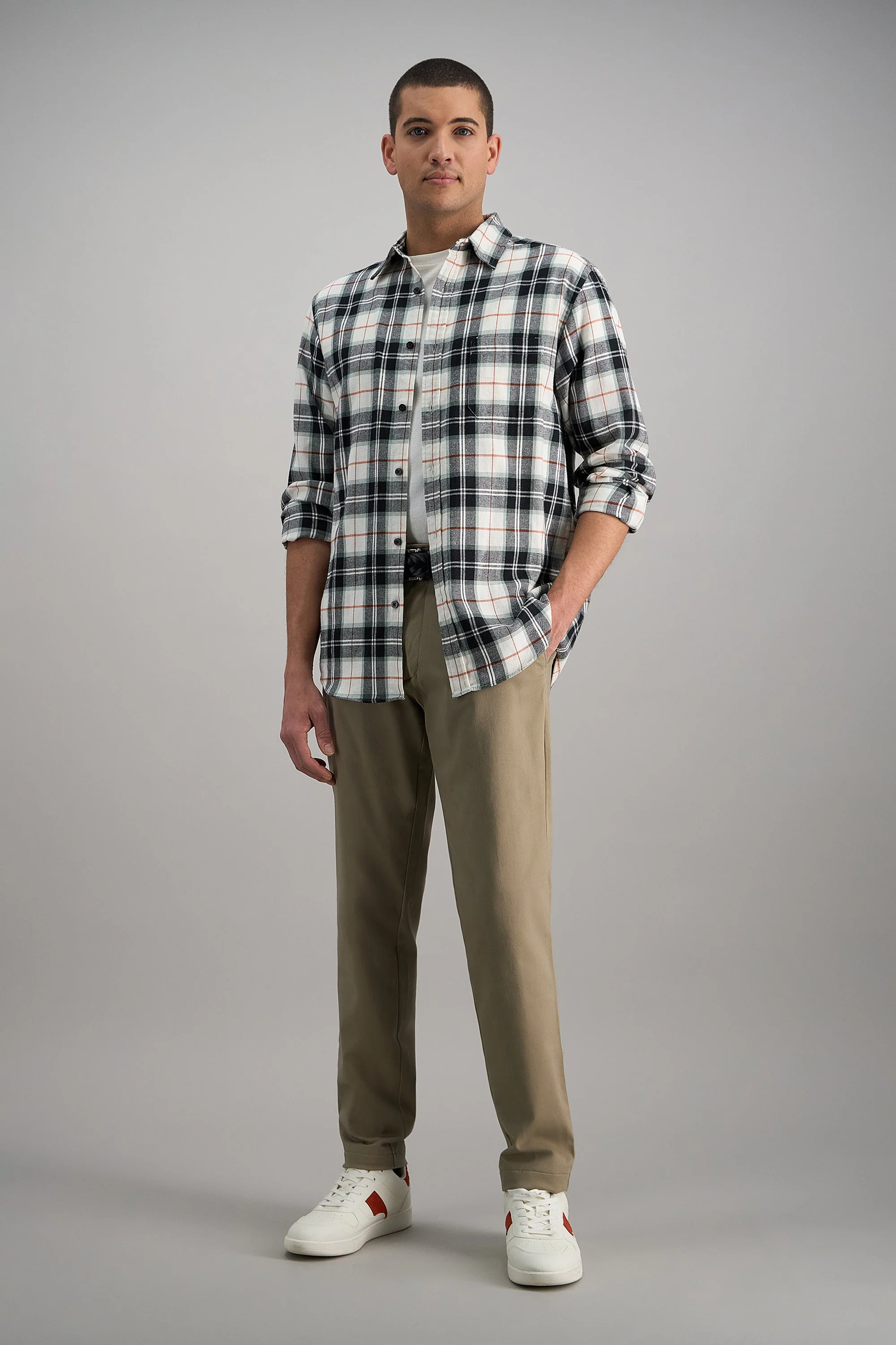 Long Sleeve Flannel Plaid Shirt - Image 3