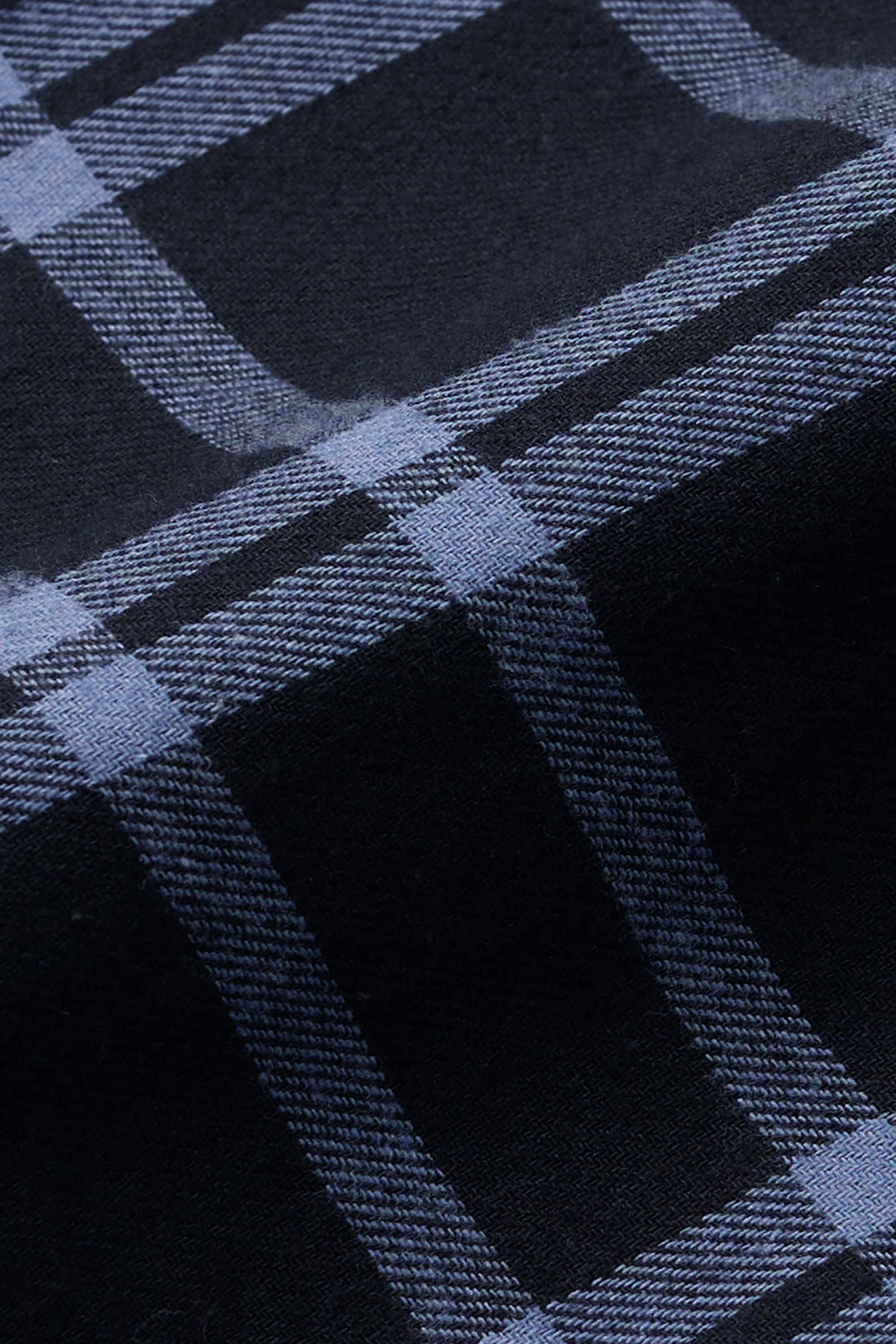 Long Sleeve Flannel Shirt - Dark Blue - Image 5