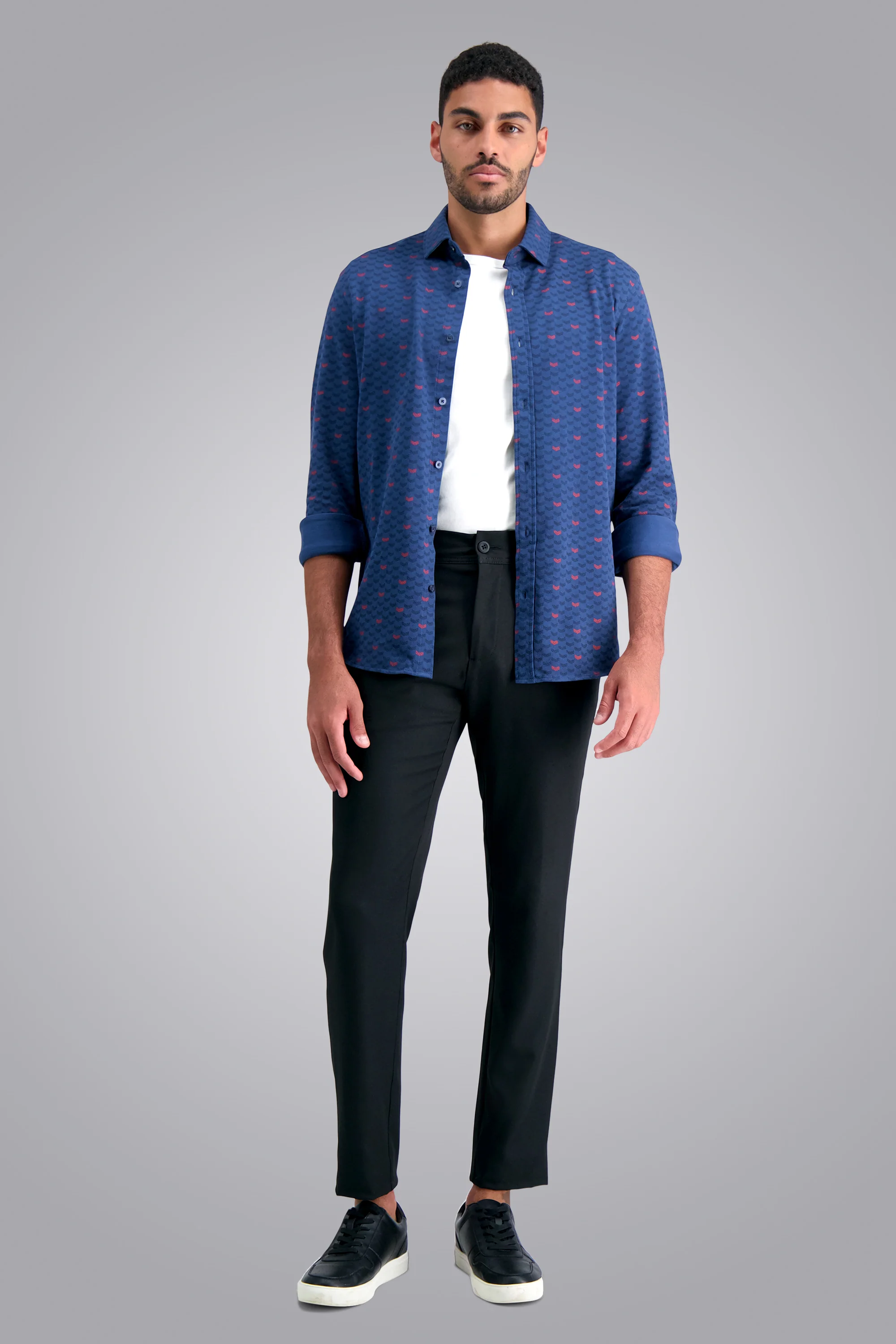 Long Sleeve Chevron Pique Shirt - Image 3