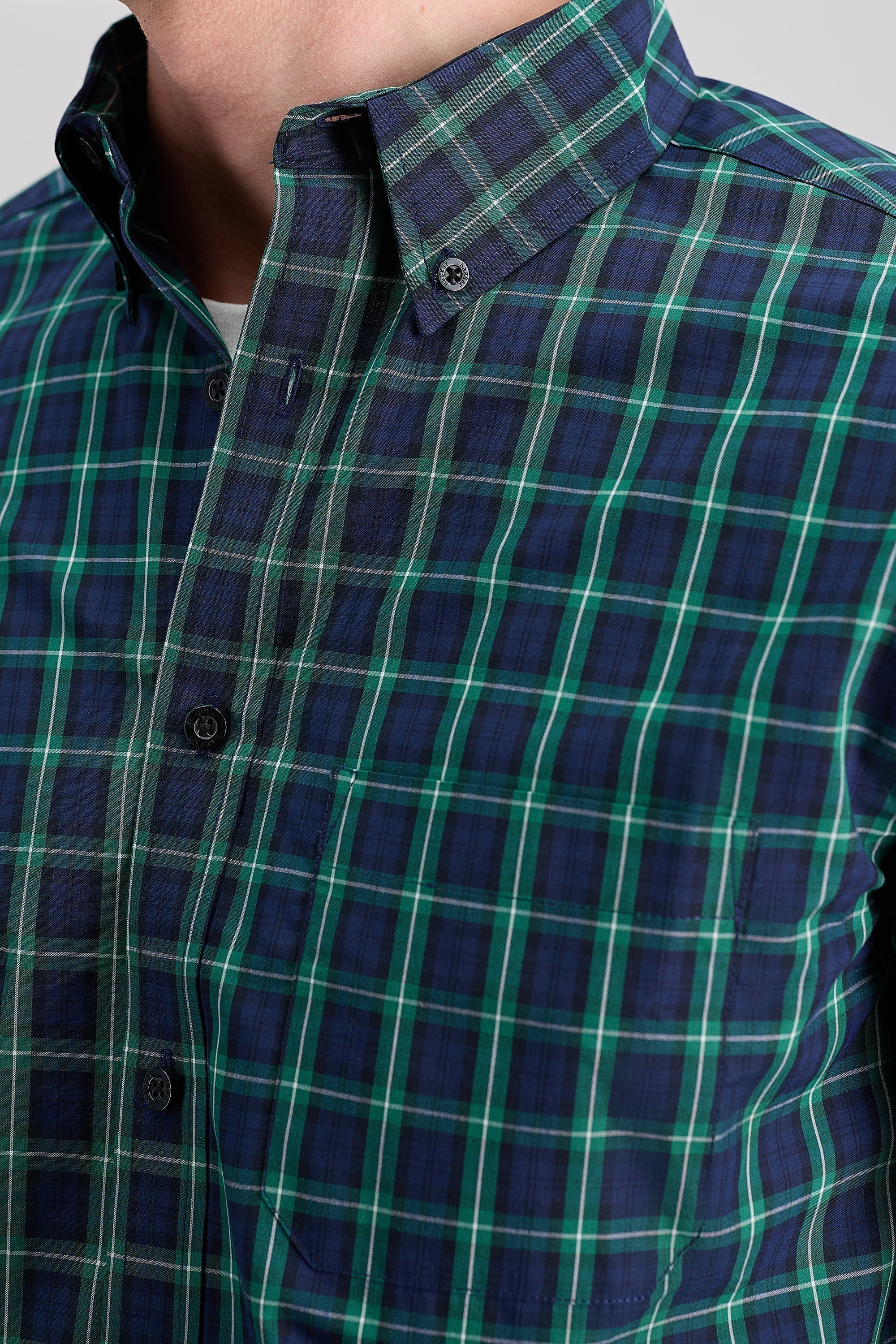 Long Sleeve Poplin Shirt - Dark Green - Image 2