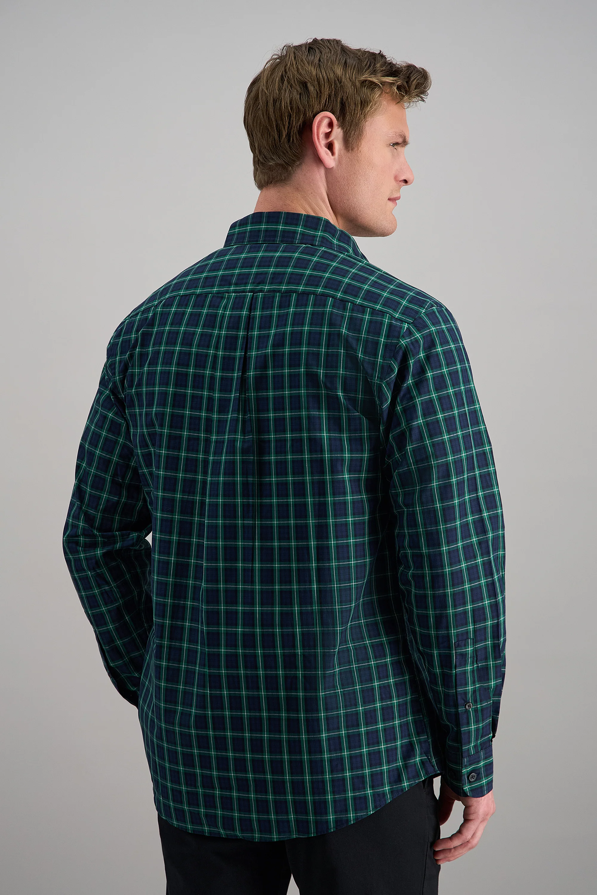 Long Sleeve Poplin Shirt - Dark Green - Image 4