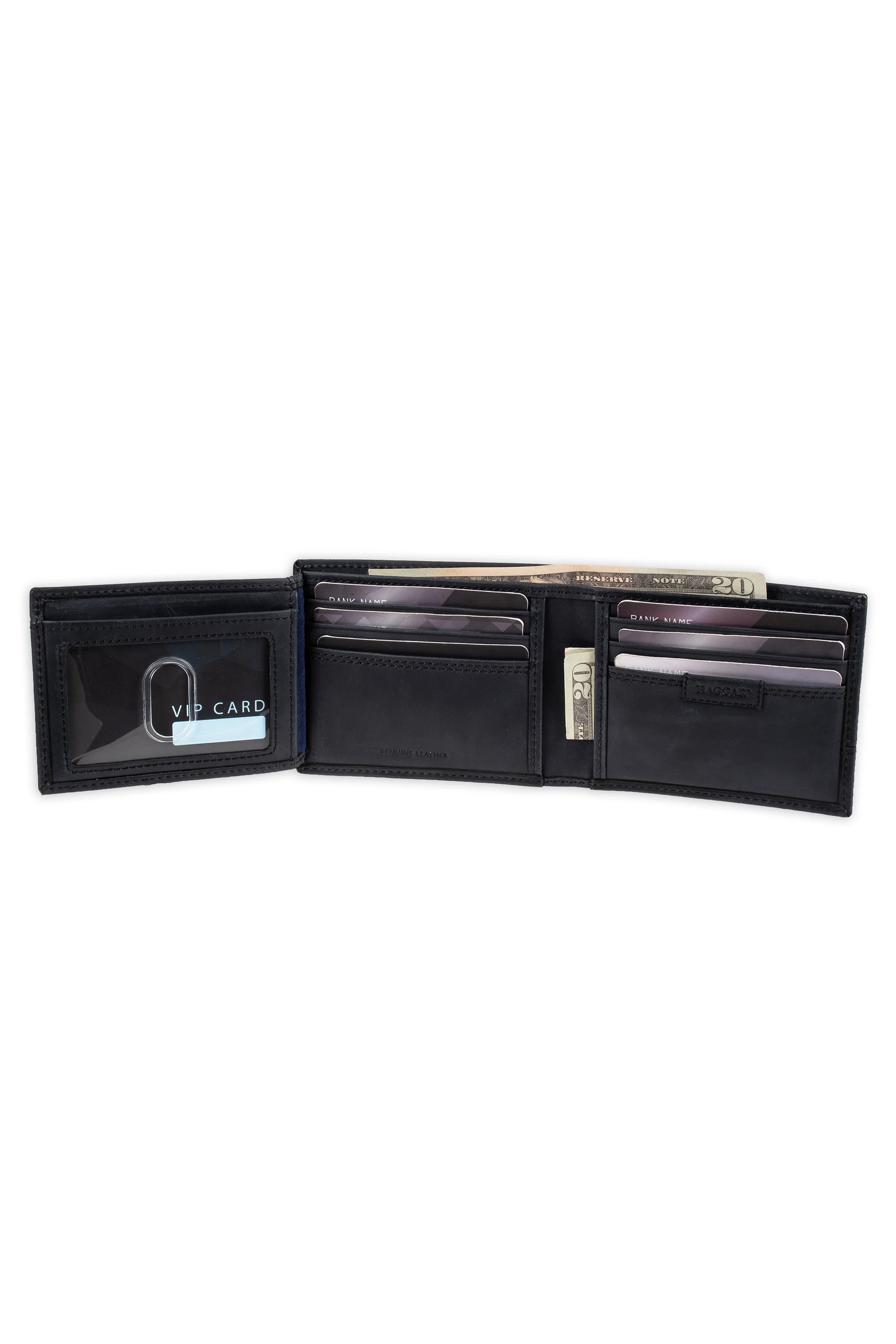 Non-RFID Carizzo Traveler Bifold Wallet - Black - Image 5