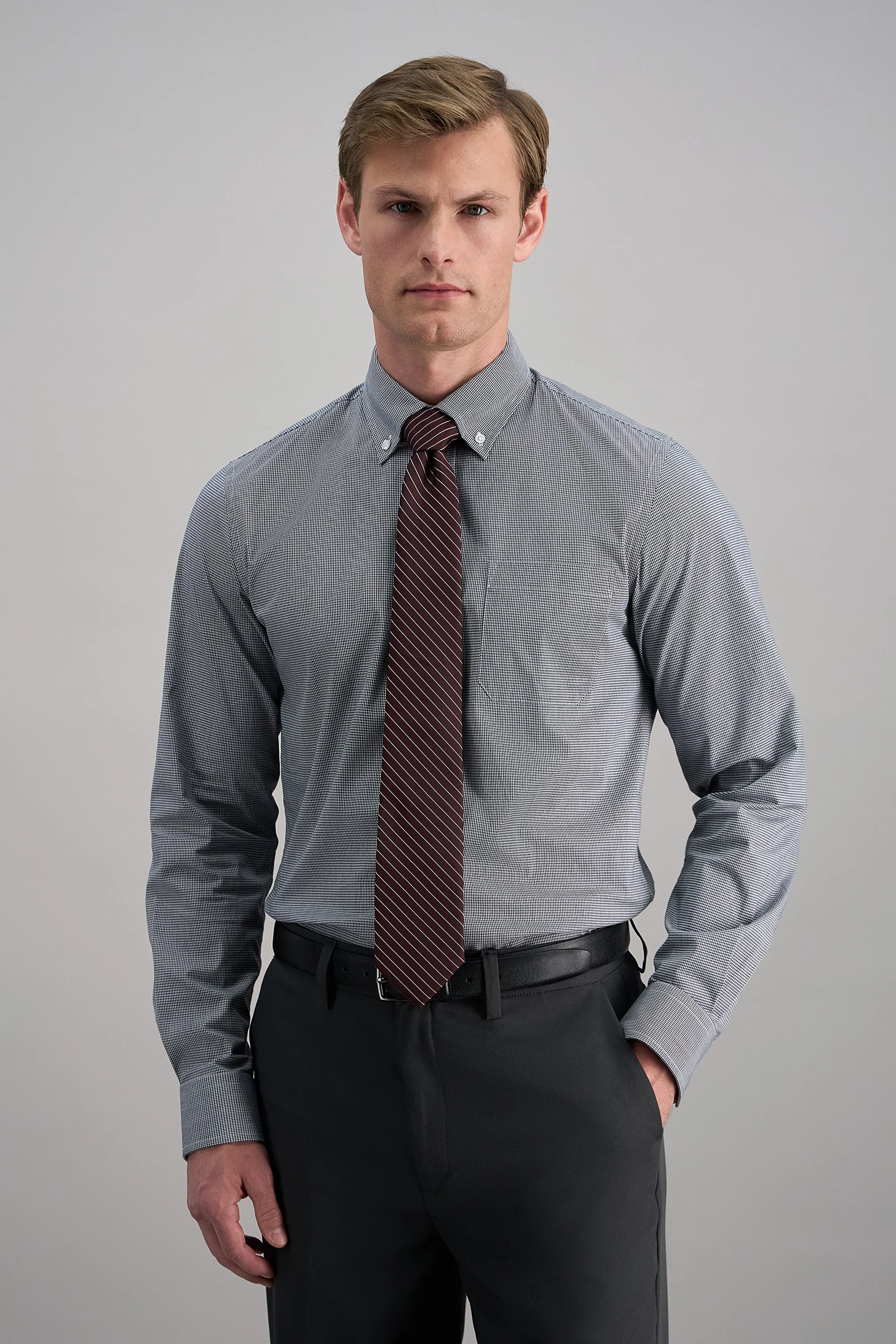 Premium Comfort Dress Shirt - Black Check - Image 2