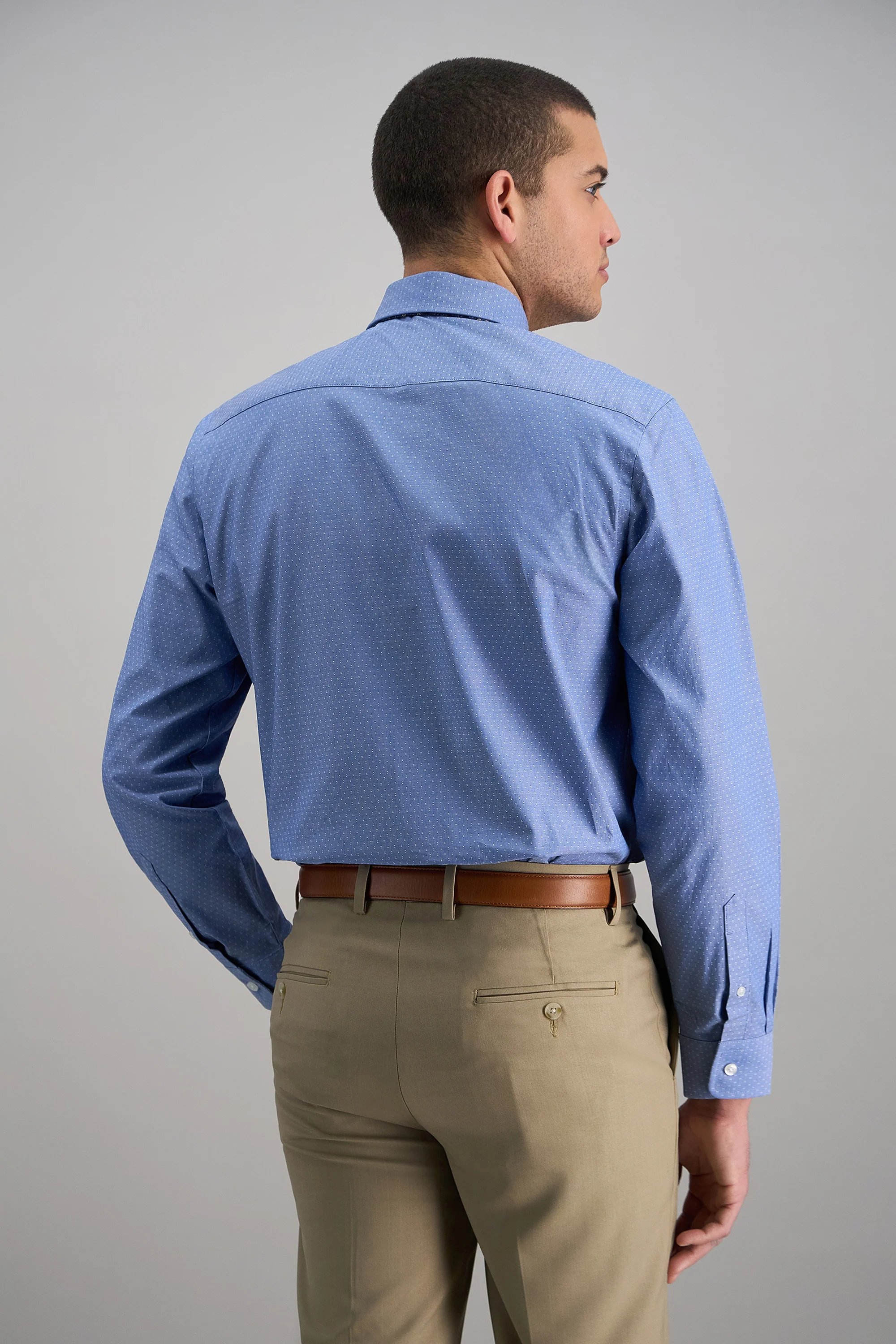 Premium Comfort Dress Shirt - Blue Dobby - Image 4