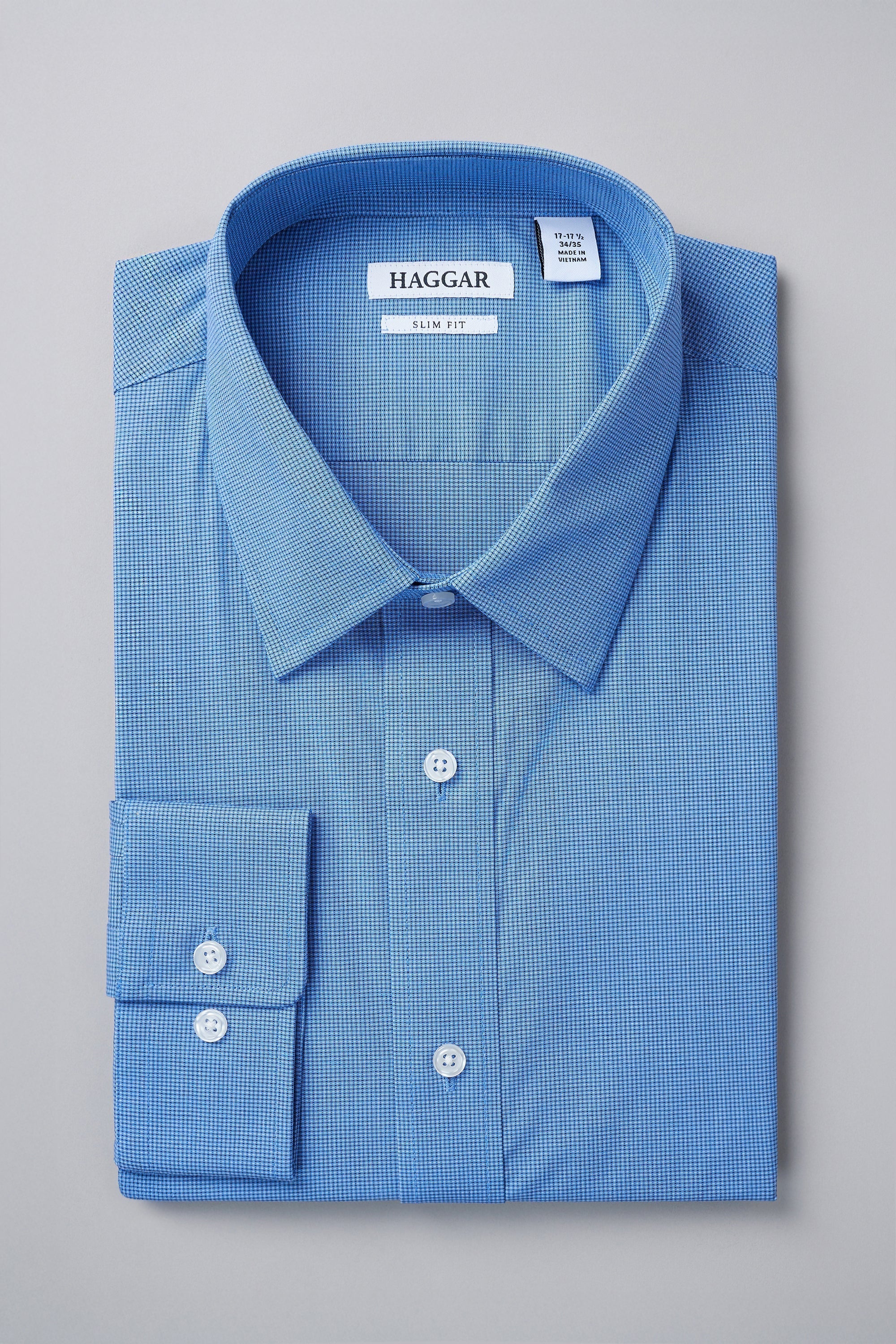 Premium Comfort Dress Shirt - Blue Dobby