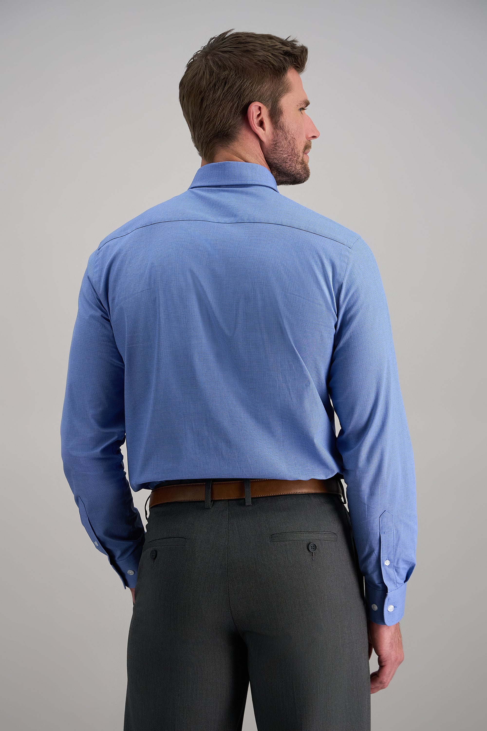 Premium Comfort Dress Shirt - Blue Dobby - Image 4