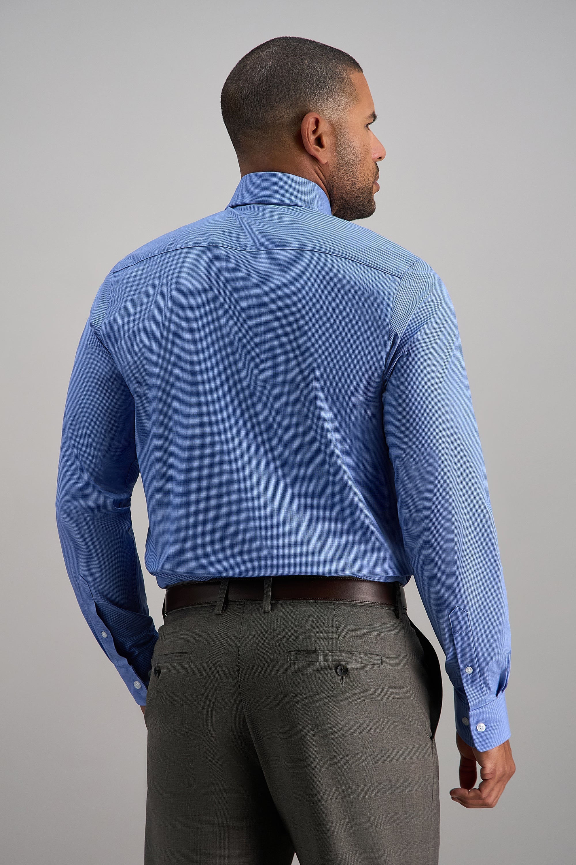 Premium Comfort Dress Shirt - Blue Dobby - Image 4