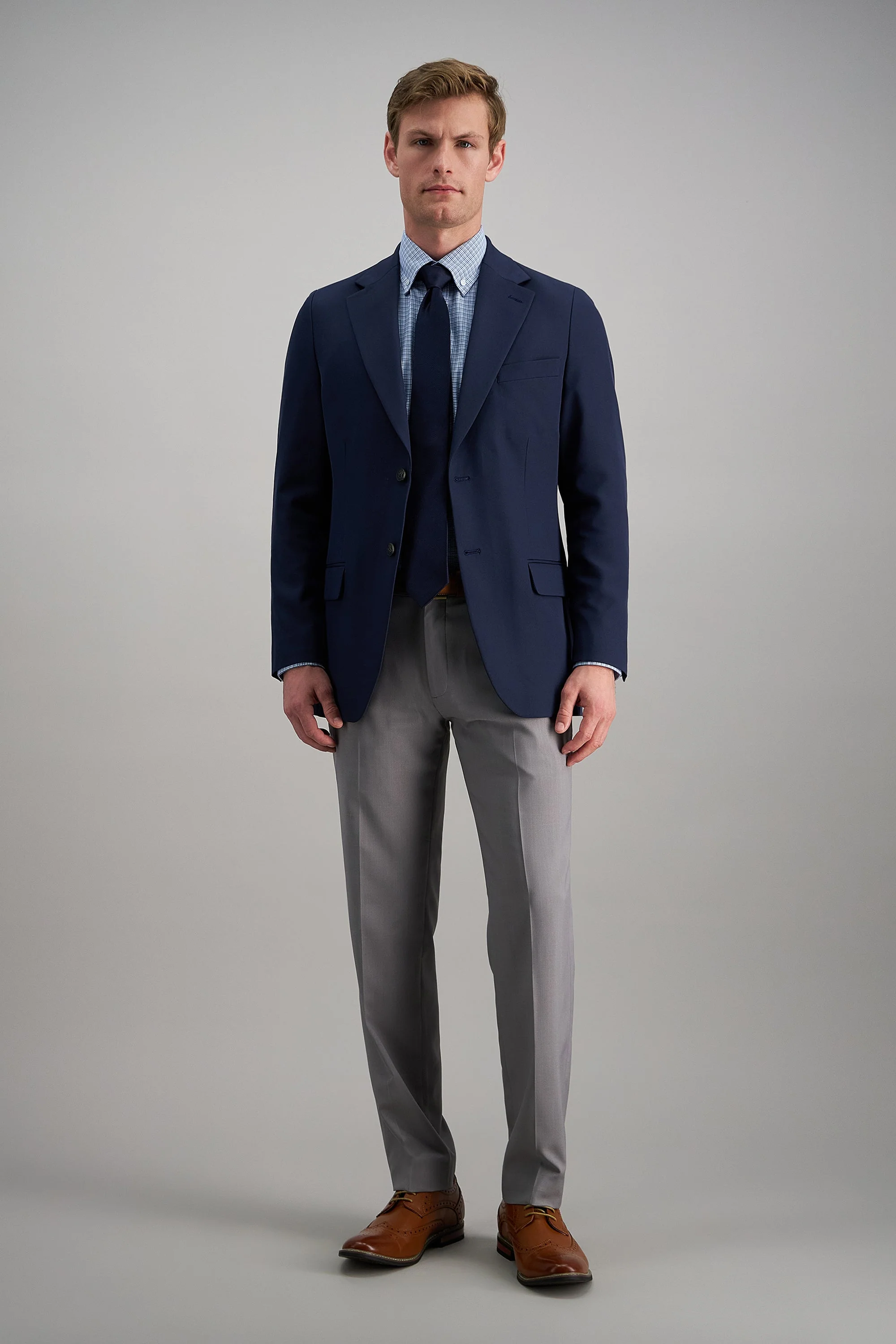 Premium Comfort Dress Shirt - Bright Blue Plaid - Image 3