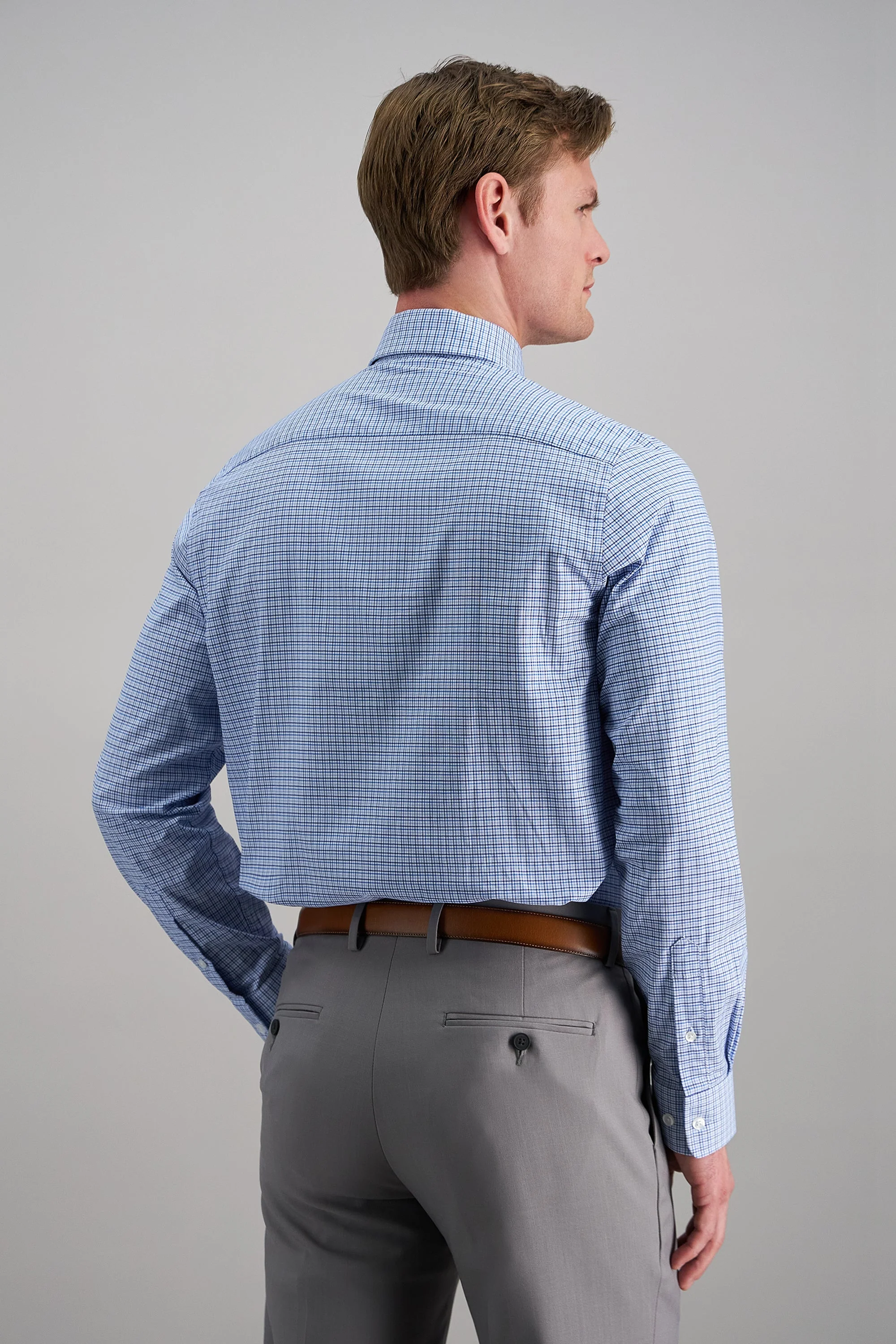 Premium Comfort Dress Shirt - Bright Blue Plaid - Image 5