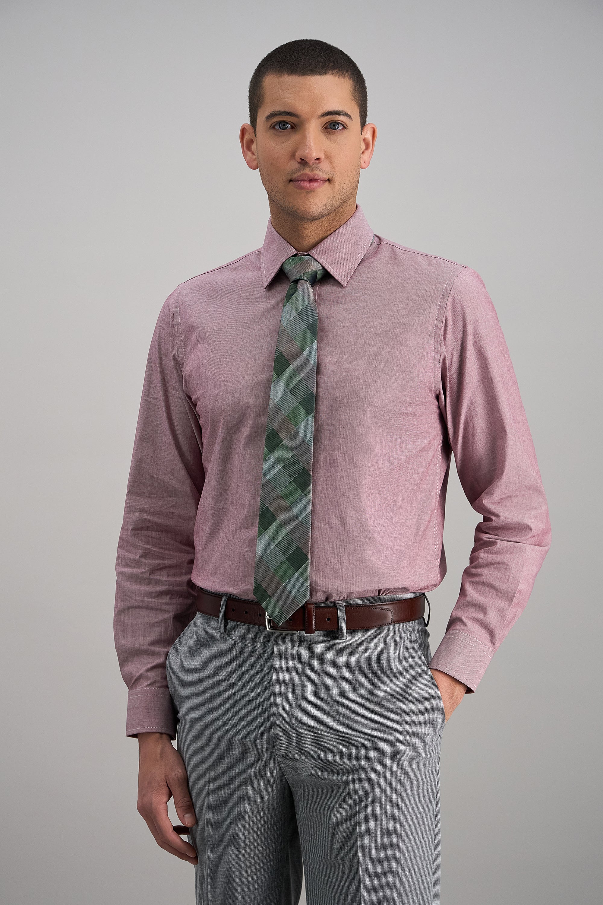 Premium Comfort Dress Shirt - Burgundy - Image 2