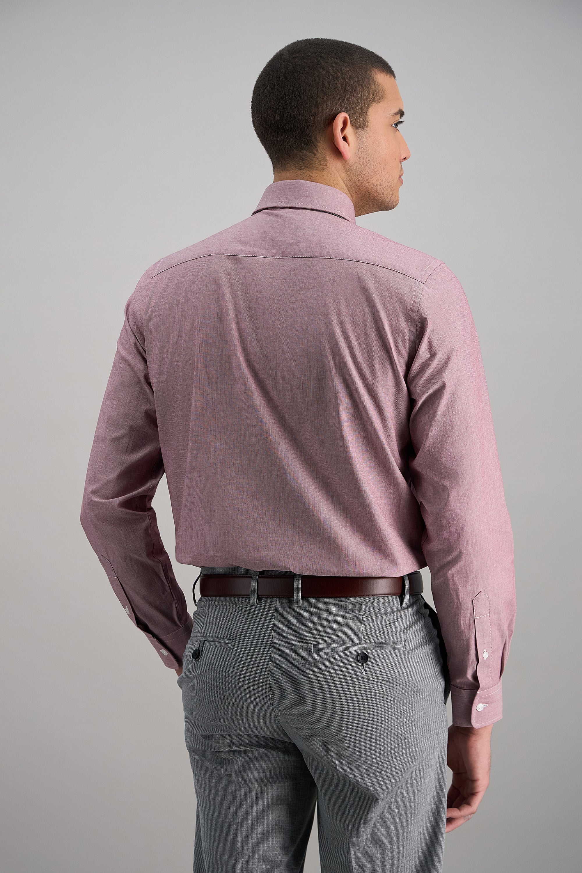 Premium Comfort Dress Shirt - Burgundy - Image 4