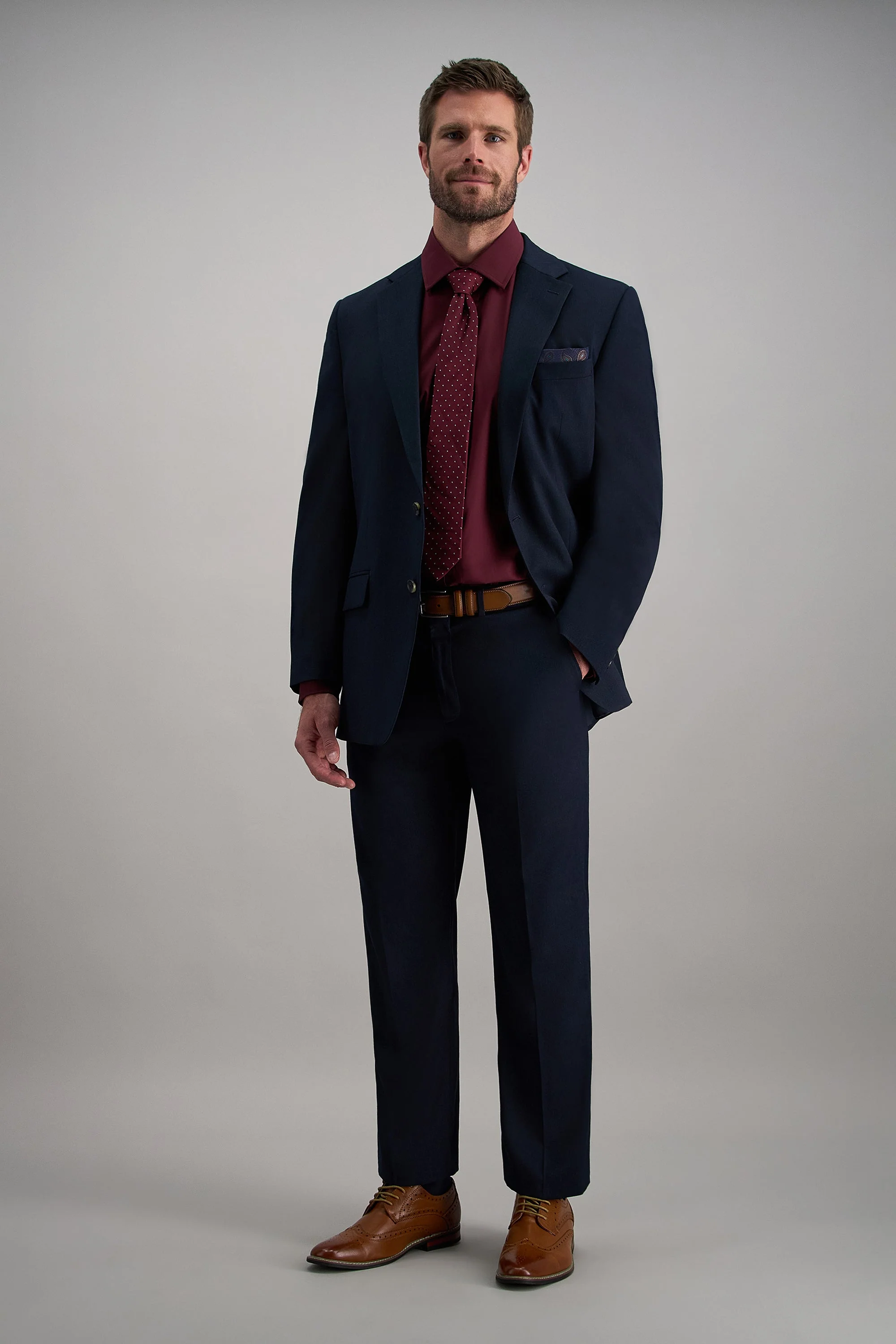 Premium Comfort Dress Shirt -  Dark Red - Image 3