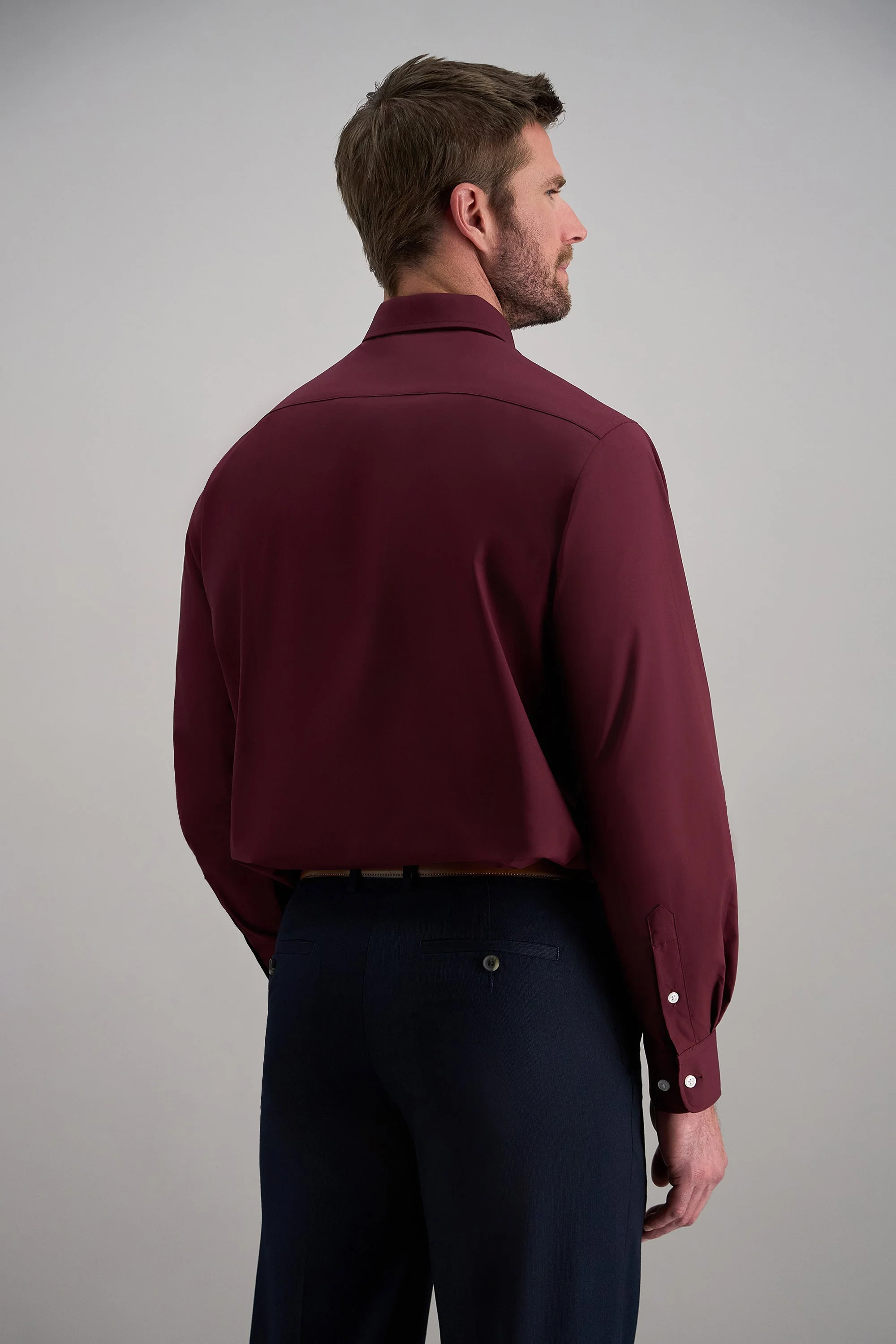 Premium Comfort Dress Shirt -  Dark Red - Image 4