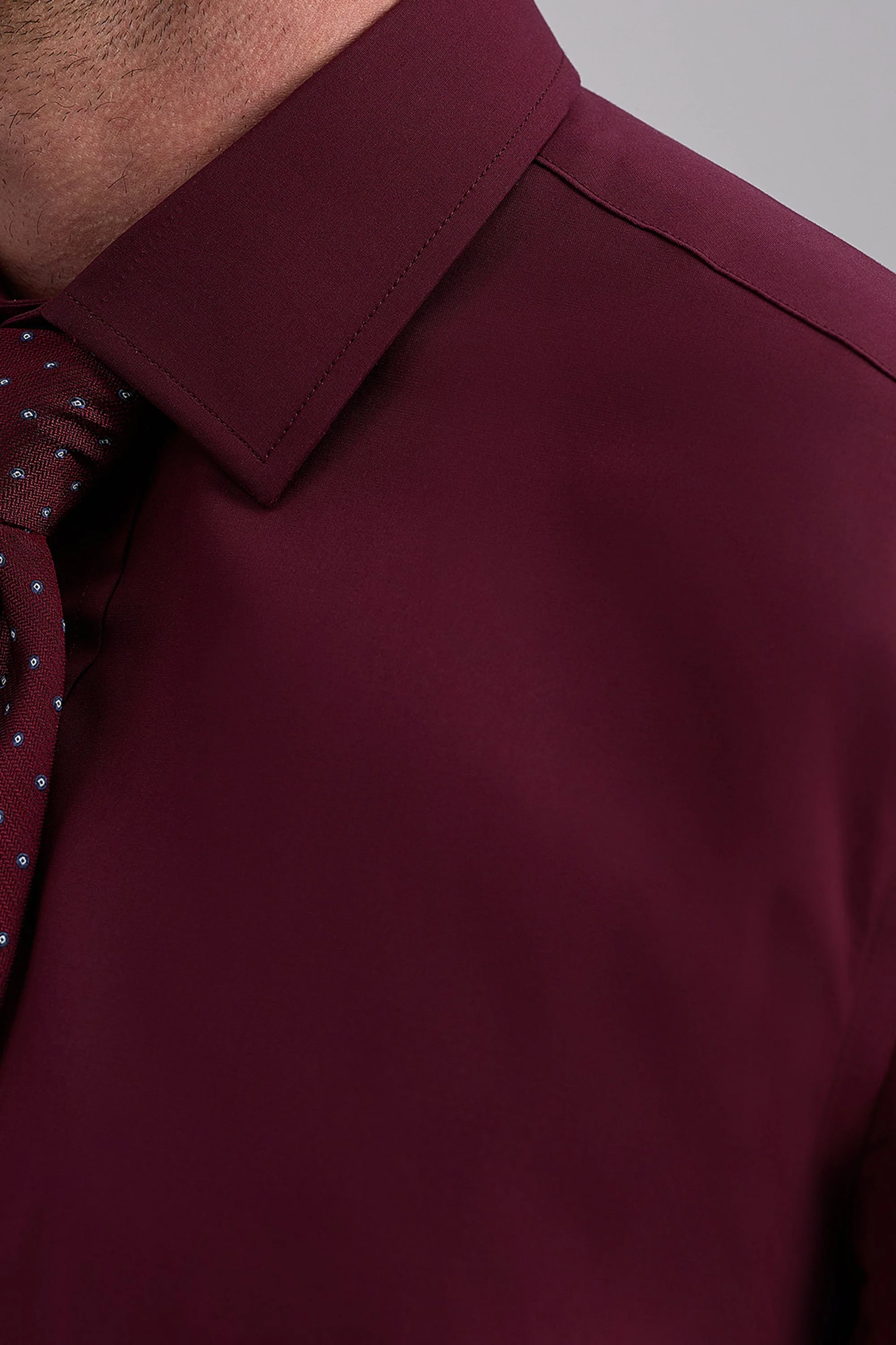 Premium Comfort Dress Shirt -  Dark Red - Image 5