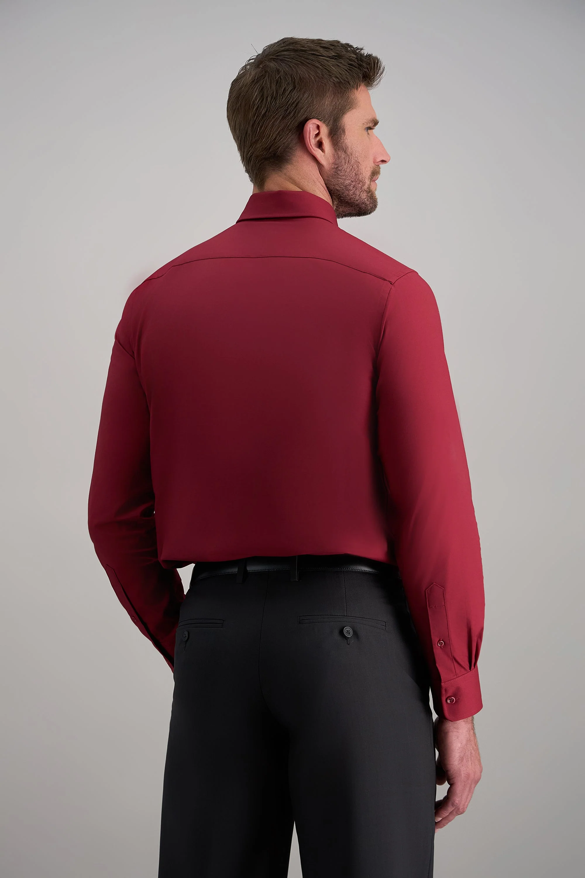 Premium Comfort Dress Shirt - Dark Red - Image 4