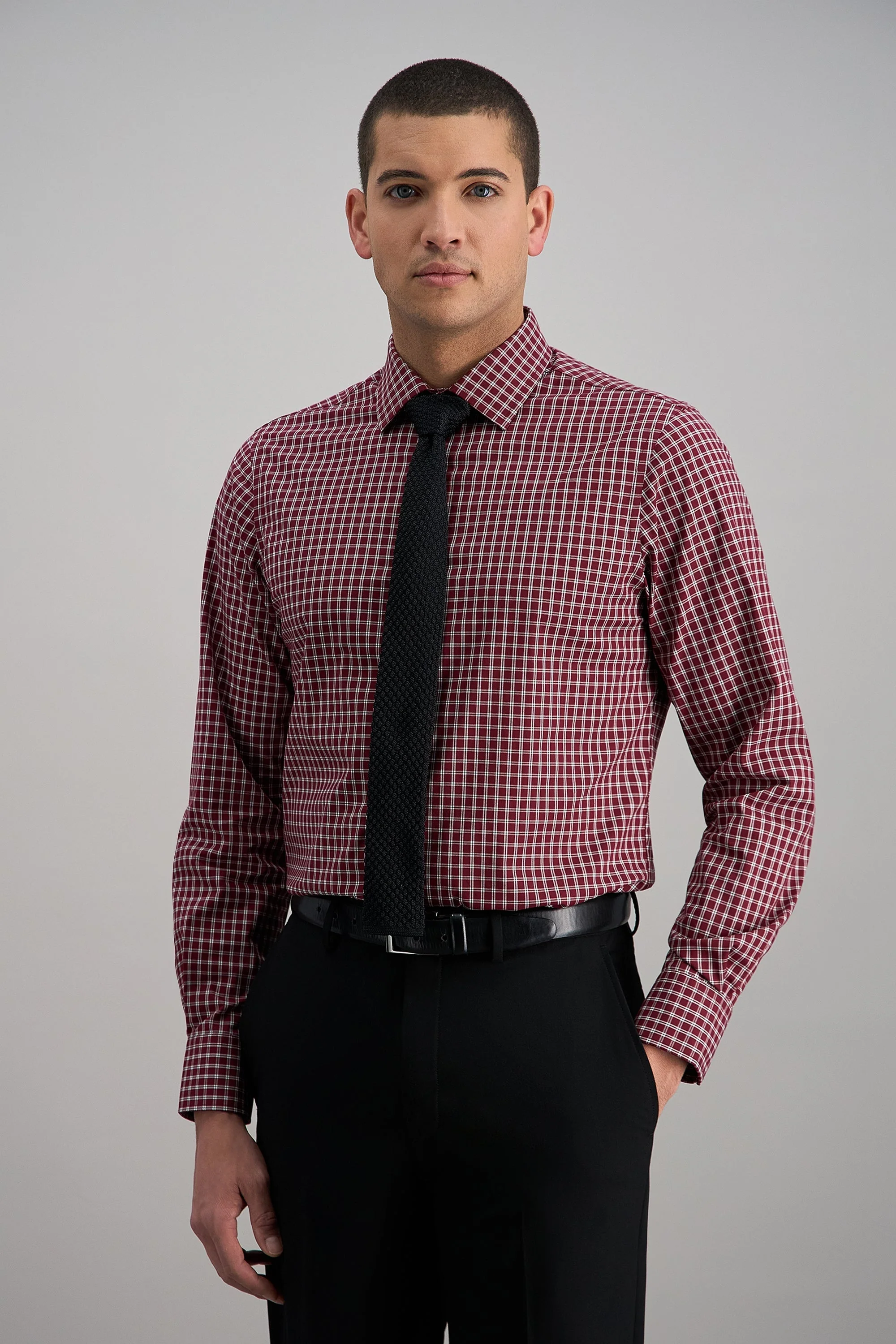 Premium Comfort Dress Shirt -  Dark Red Check - Image 2