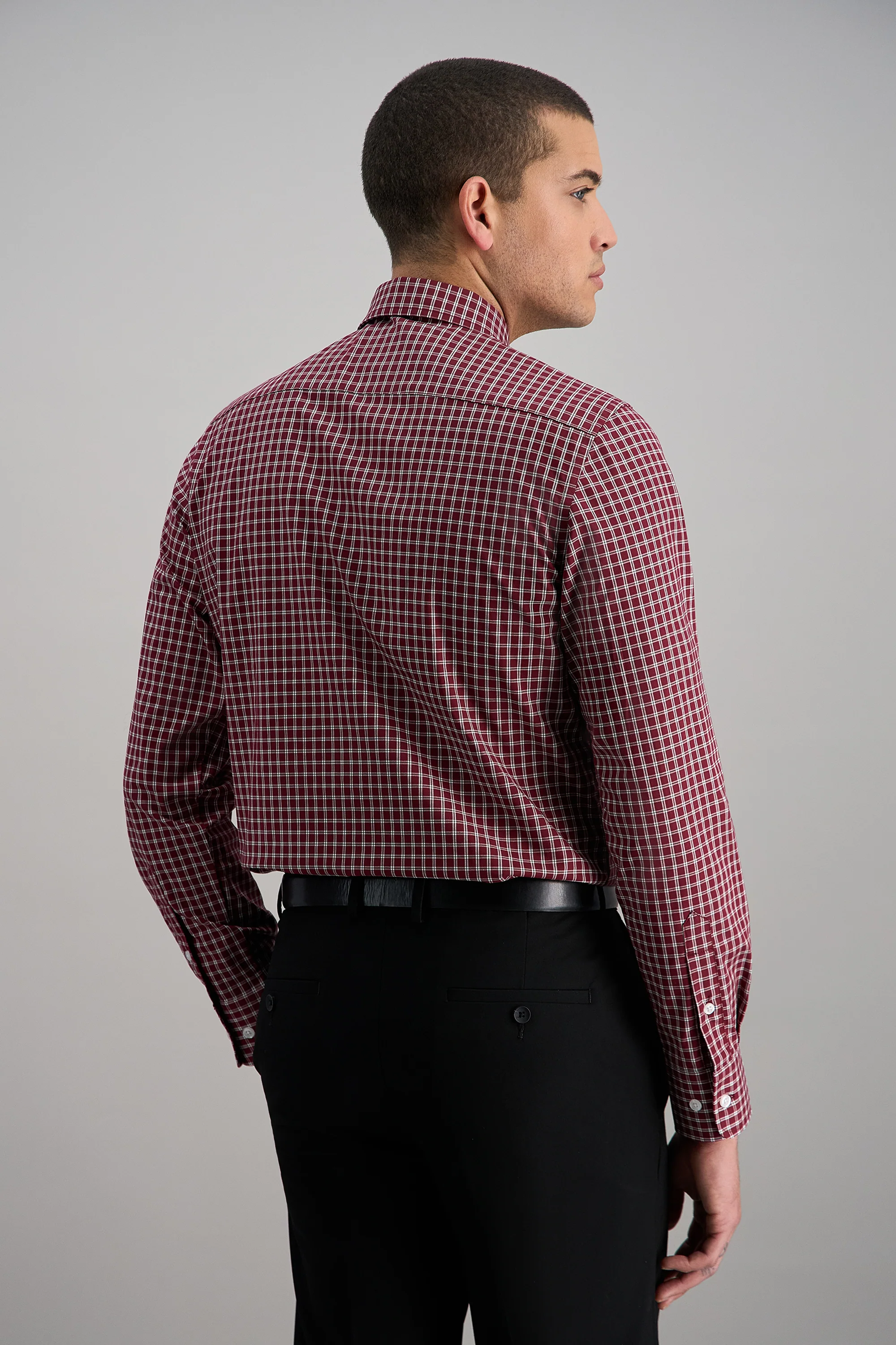 Premium Comfort Dress Shirt -  Dark Red Check - Image 4