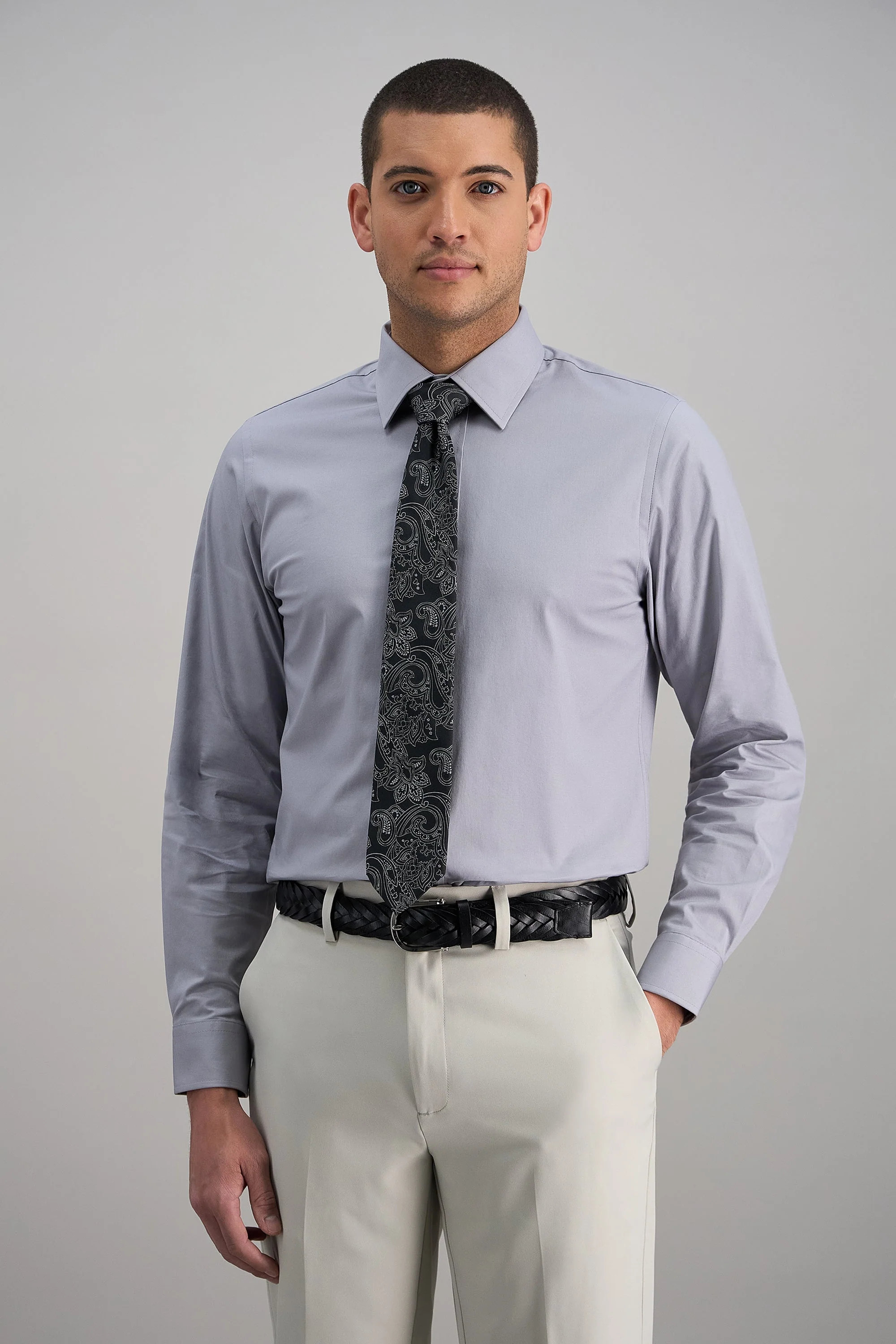 Premium Comfort Dress Shirt - Light Grey - Image 2