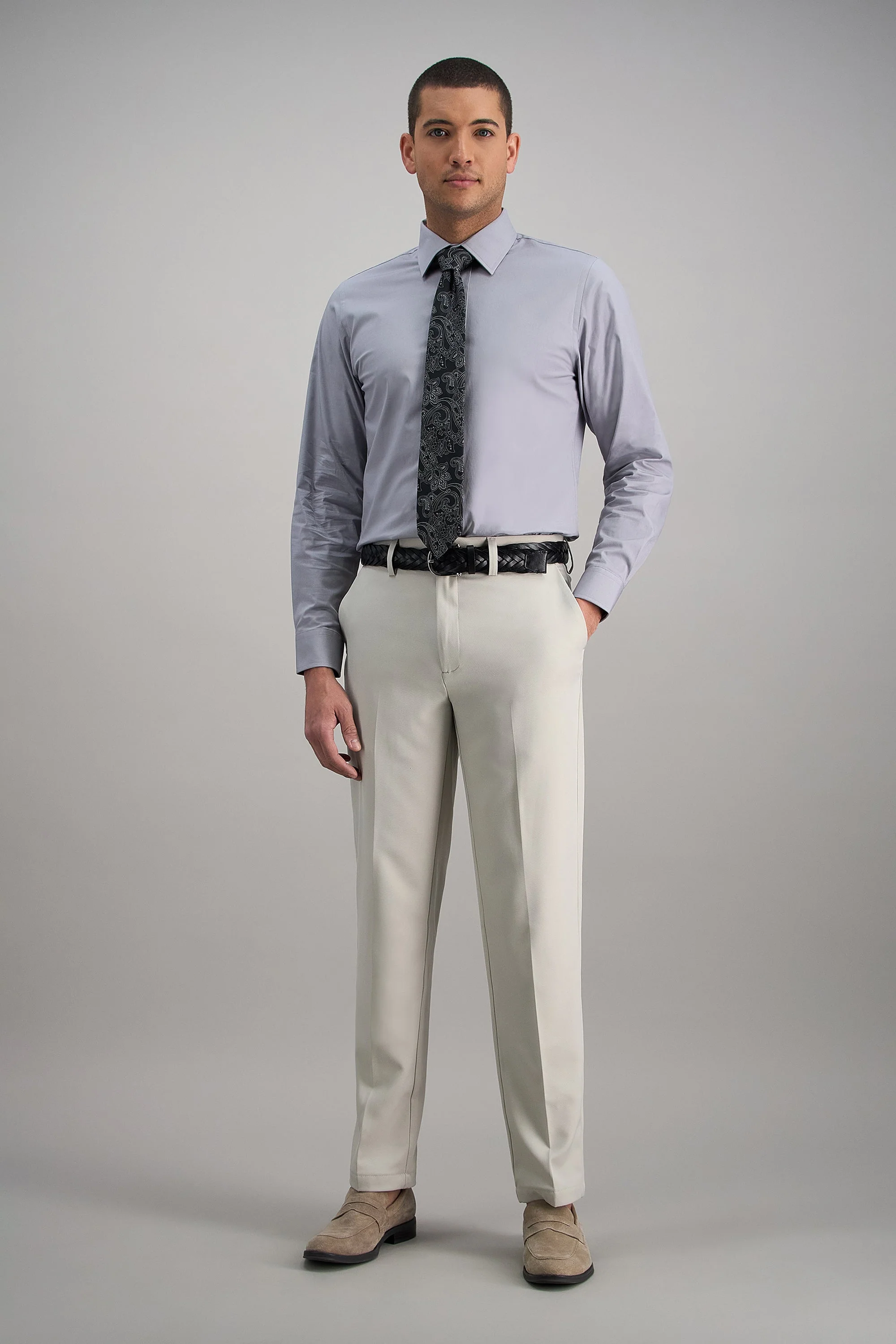 Premium Comfort Dress Shirt - Light Grey - Image 3