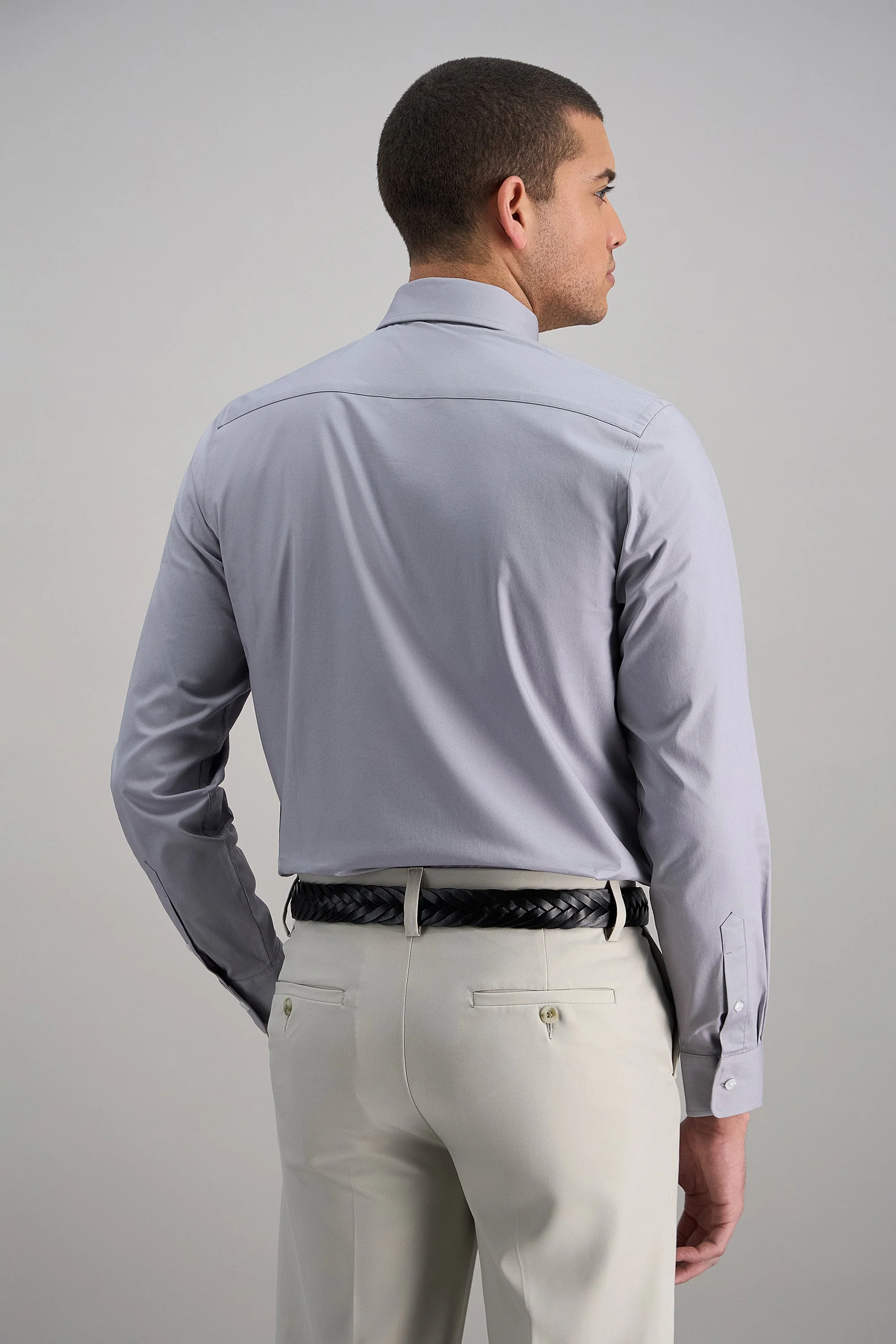 Premium Comfort Dress Shirt - Light Grey - Image 4