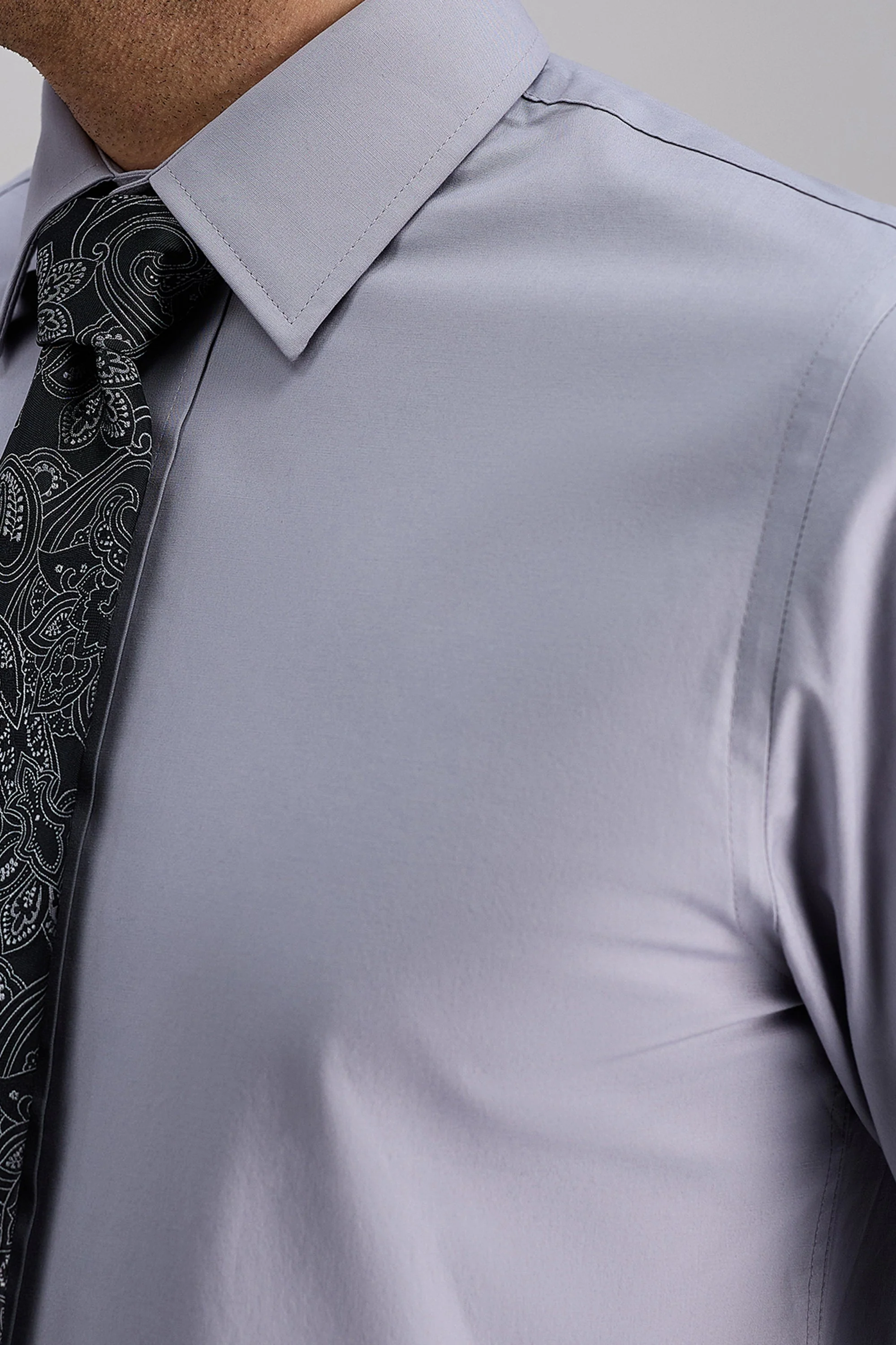 Premium Comfort Dress Shirt - Light Grey - Image 5