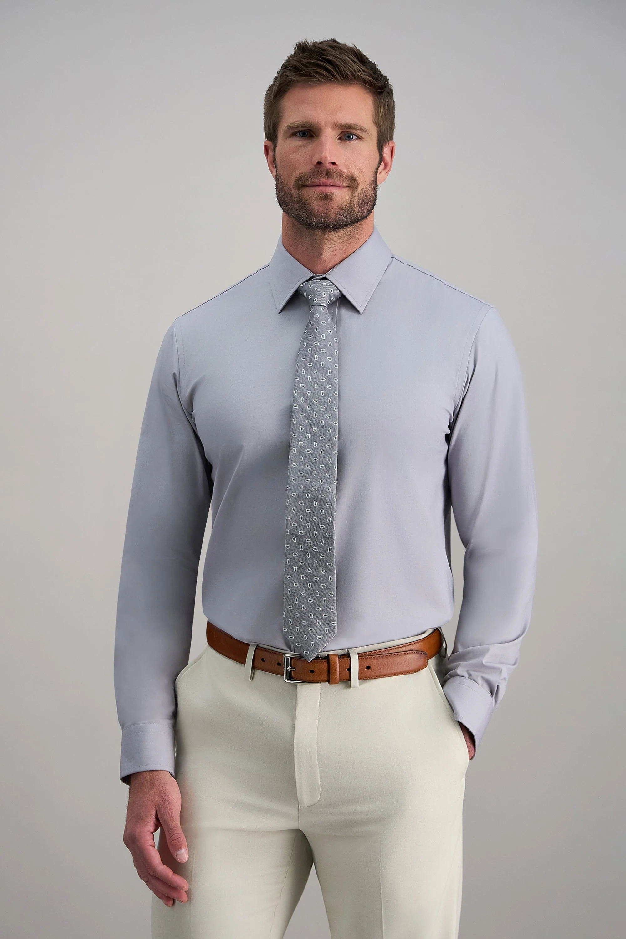 Premium Comfort Dress Shirt - Light Grey - Image 2