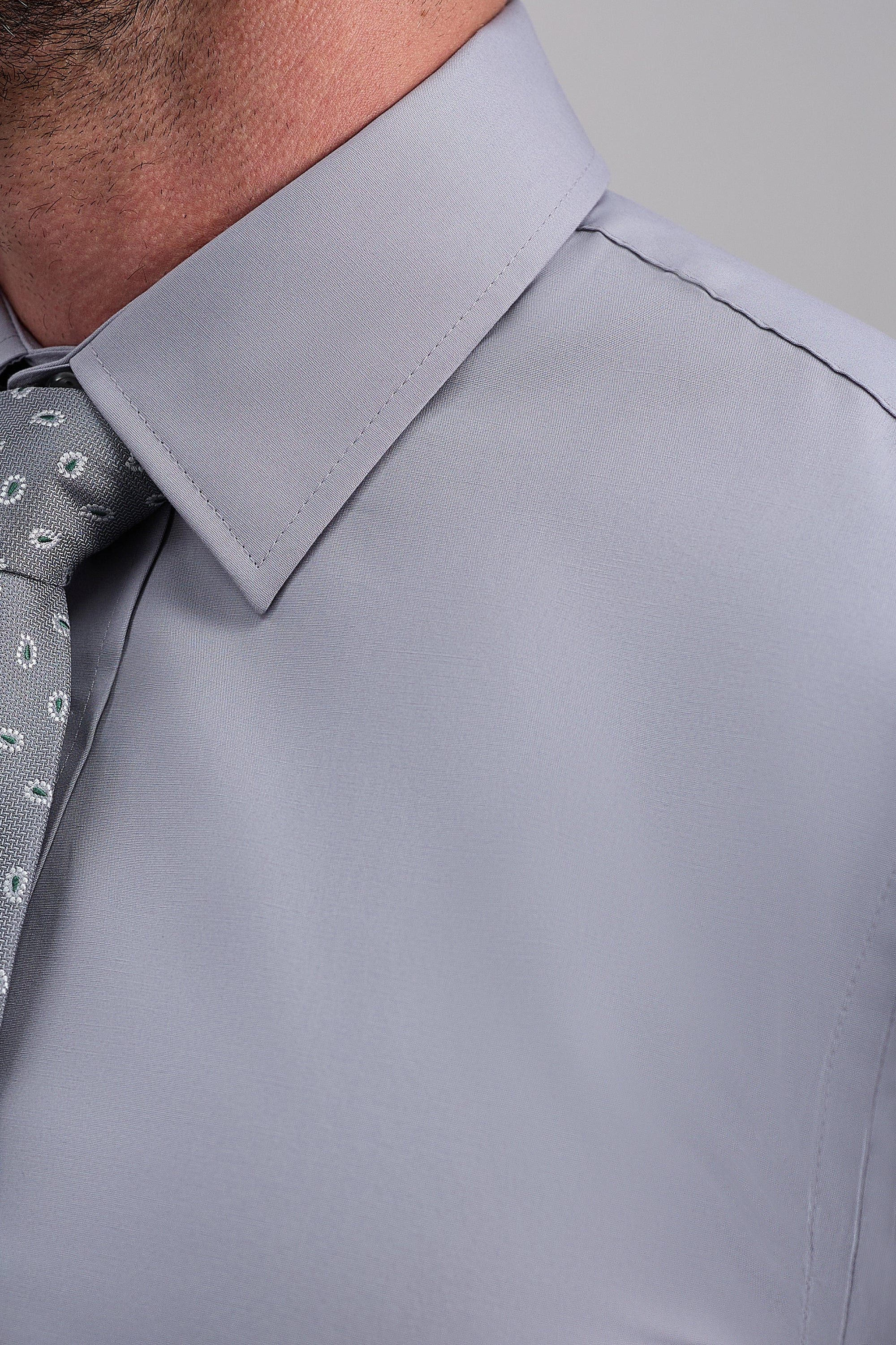 Premium Comfort Dress Shirt - Light Grey - Image 5