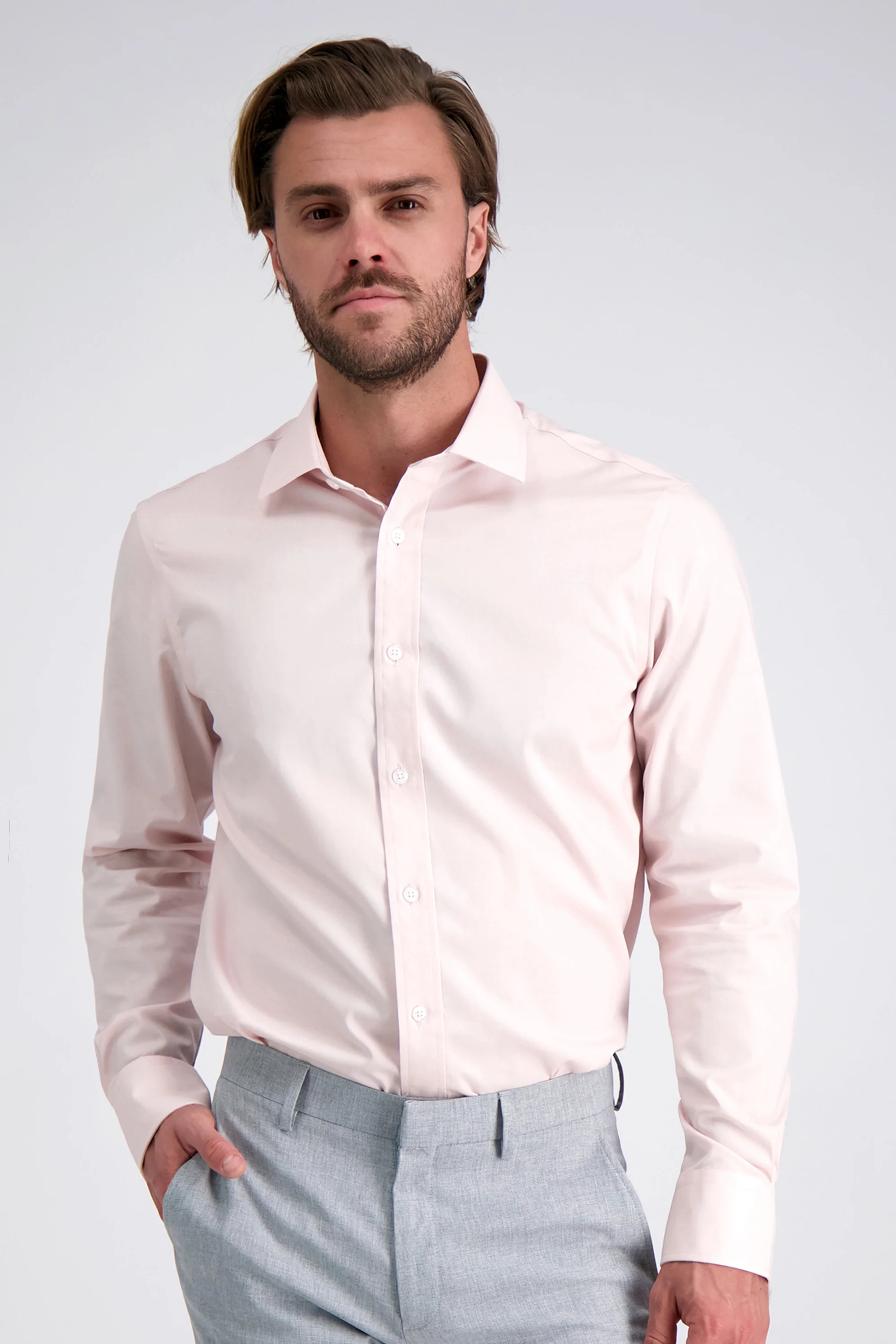 Premium Comfort Dress Shirt - Light Pink Solid