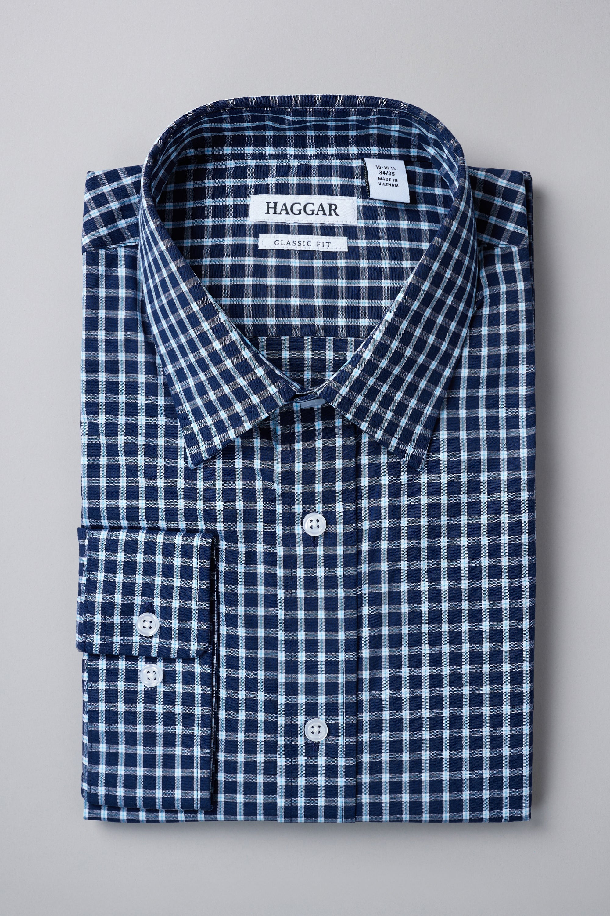 Premium Comfort Dress Shirt - Navy Check