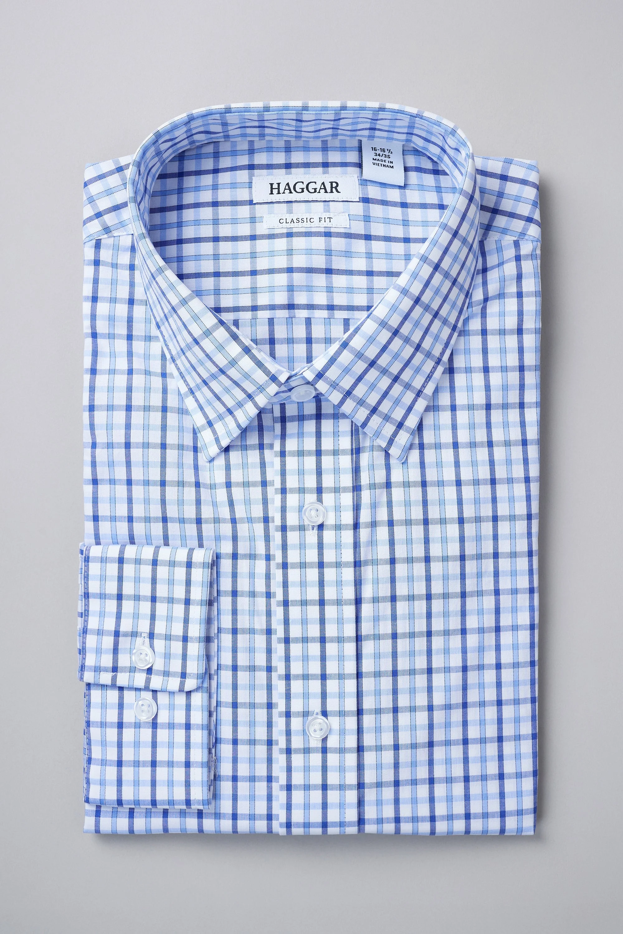 Premium Comfort Dress Shirt - Tonal Blue Check