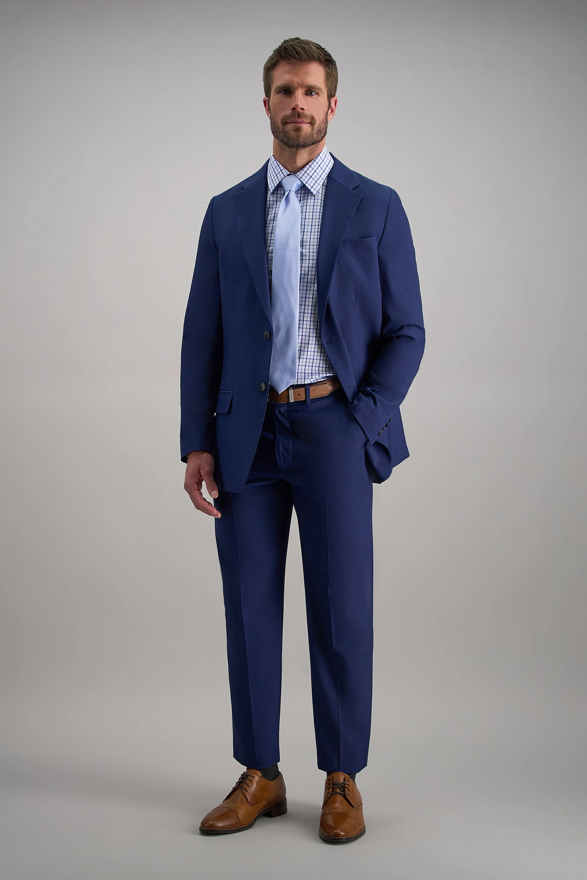 Premium Comfort Dress Shirt - Tonal Blue Check - Image 3