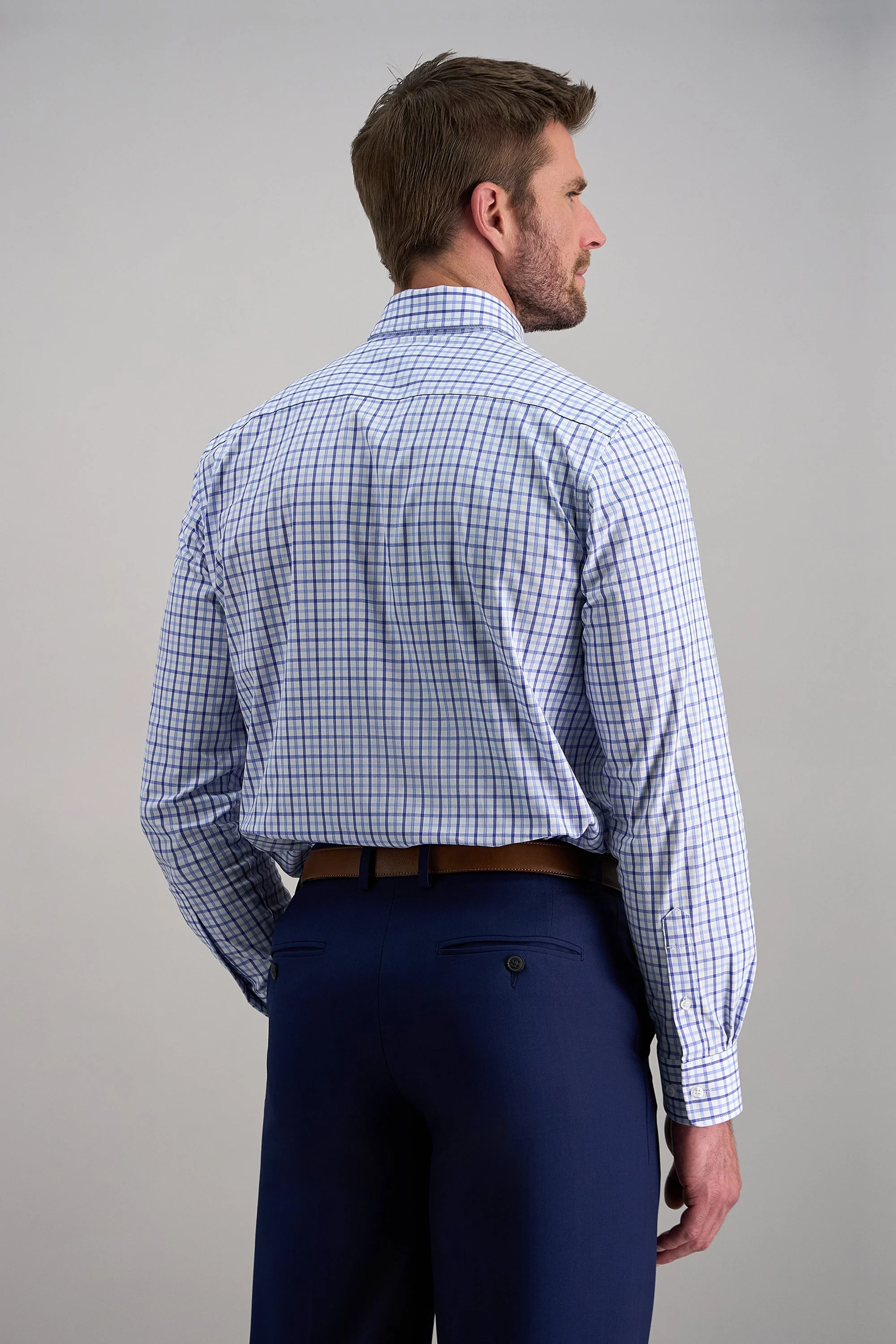Premium Comfort Dress Shirt - Tonal Blue Check - Image 4
